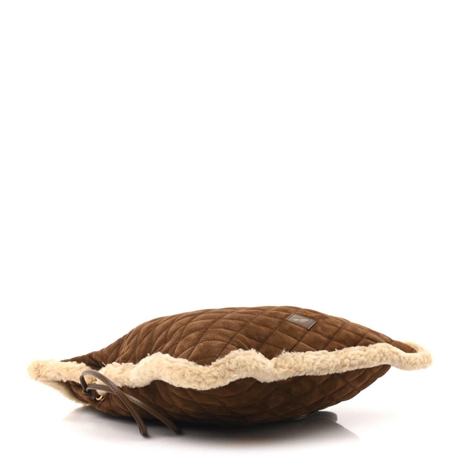 Suede Shearling Quilted Le Pochon Natural Tan