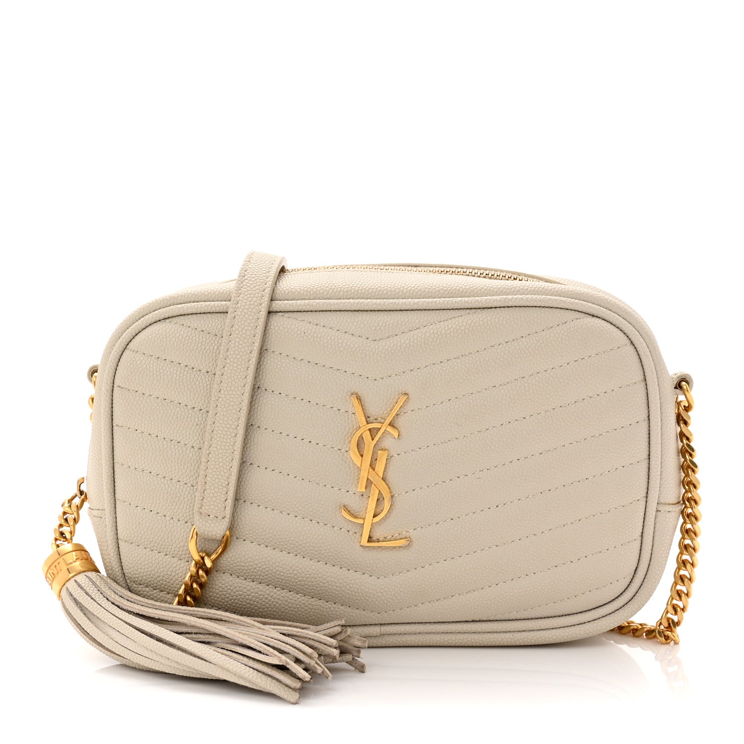 Grain De Poudre Matelasse Monogram Mini Lou Camera Bag Crema Soft