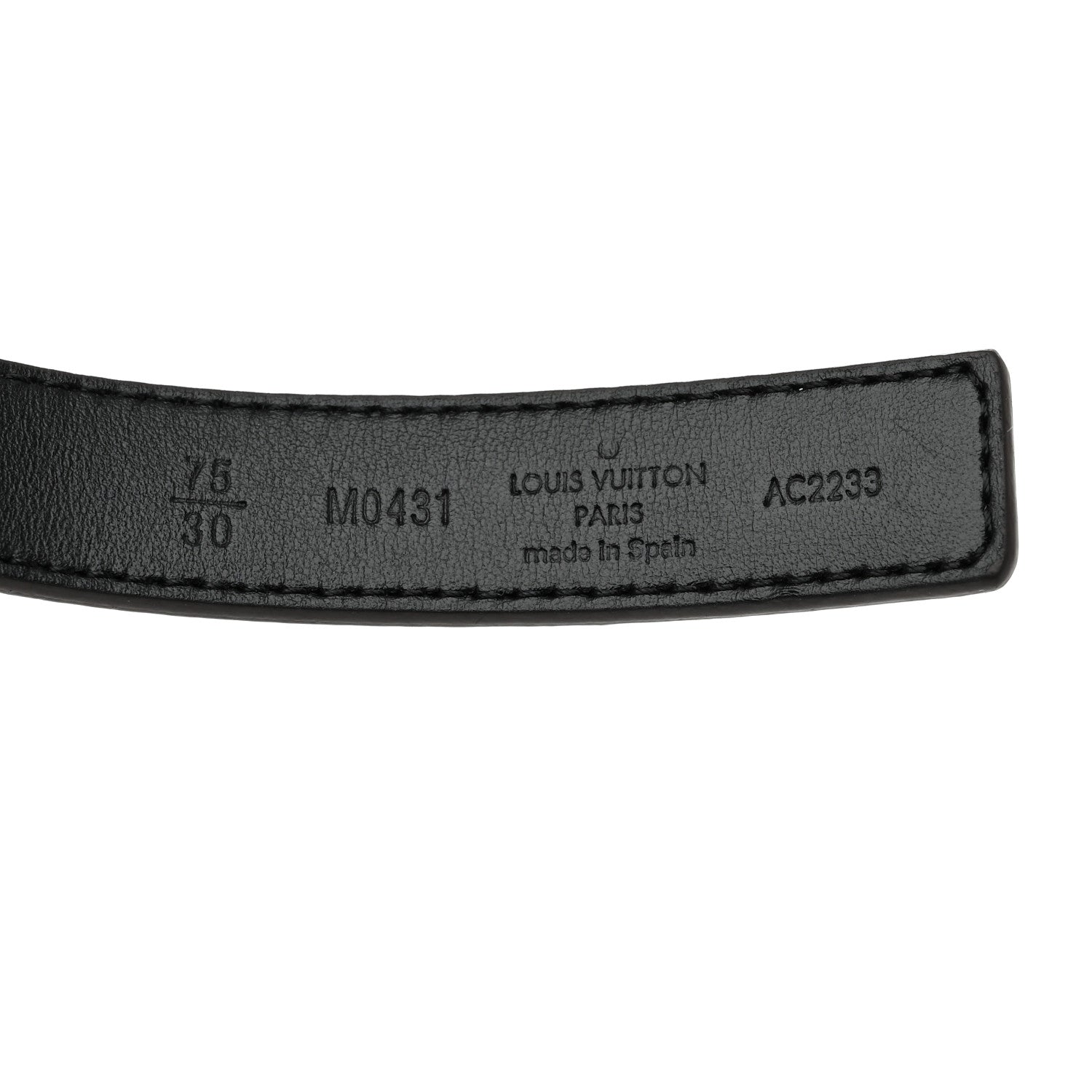 Calfskin Monogram 20mm LV Iconic Reversible Belt 75 30 Black