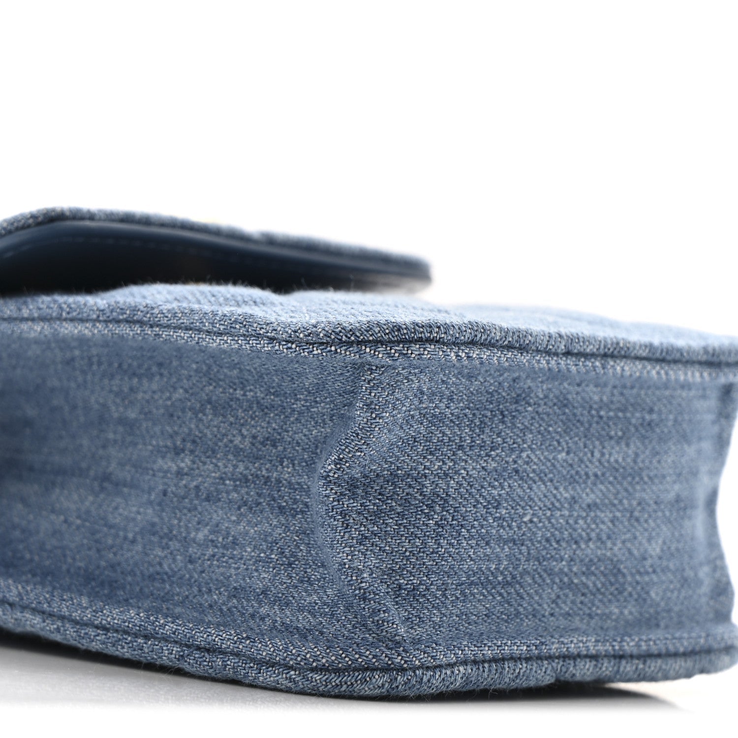Denim Quilted Flap Mini Crossbody Blue