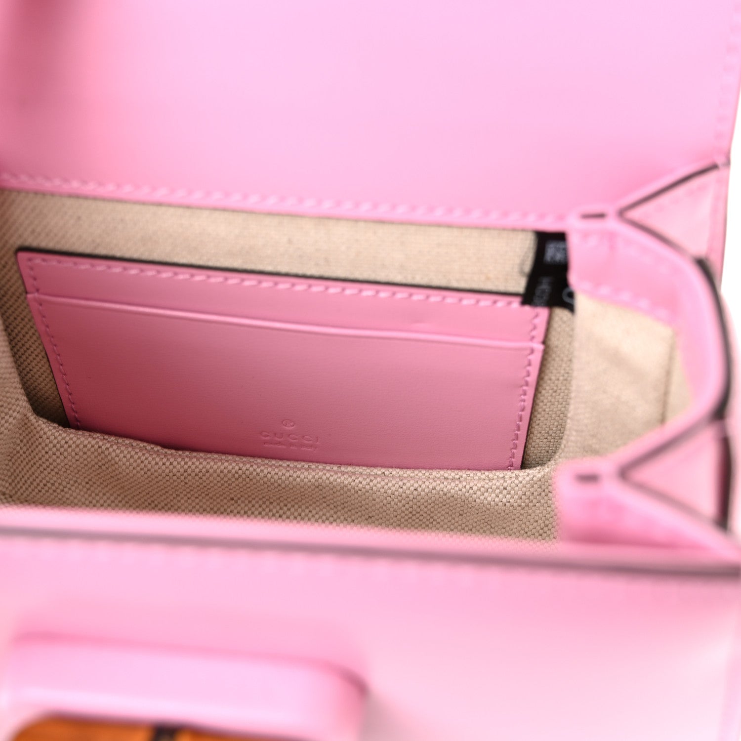 Boarded Dyana Lux Calfskin Web Mini Bamboo 1947 Top Handle Bag Nice Pink