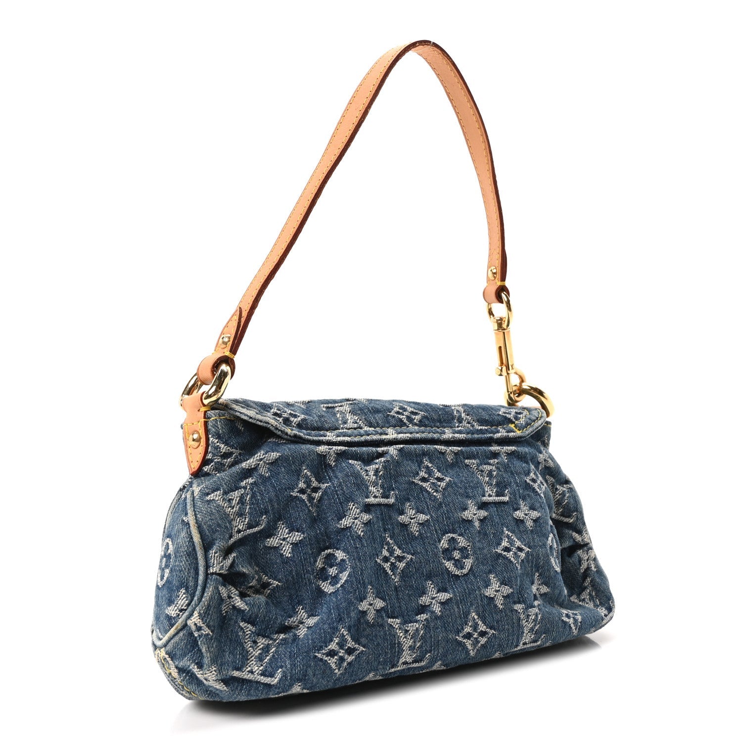 Monogram Denim Mini Pleaty Blue