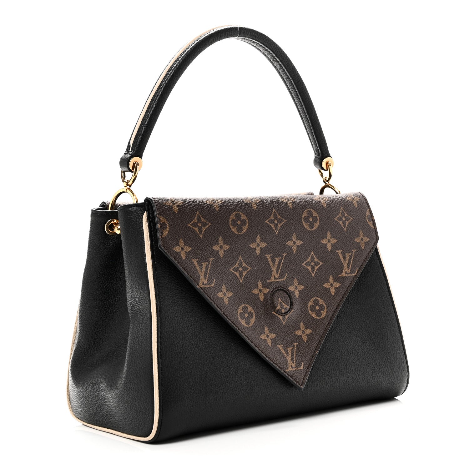 Grained Calfskin Monogram Double V Black