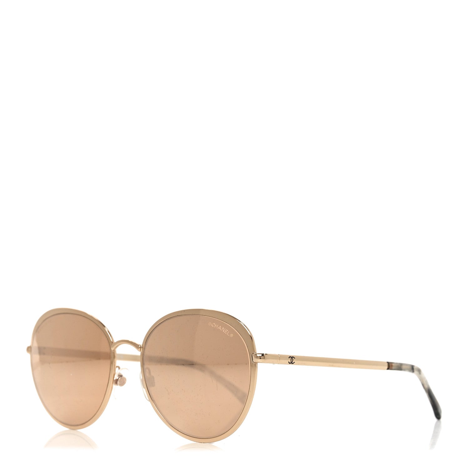 Round Mirror Sunglasses 4206 Gold
