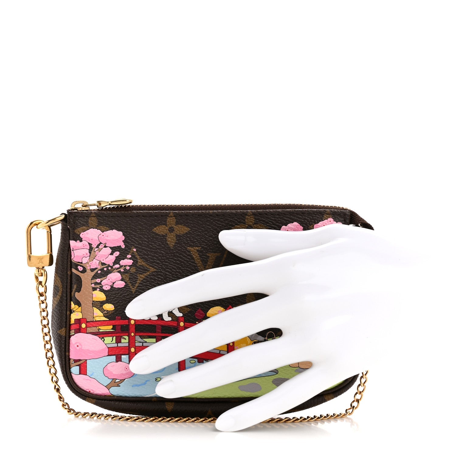 Monogram 2021 Christmas Animation Japanese Garden Mini Pochette Accessories Wisteria Pink