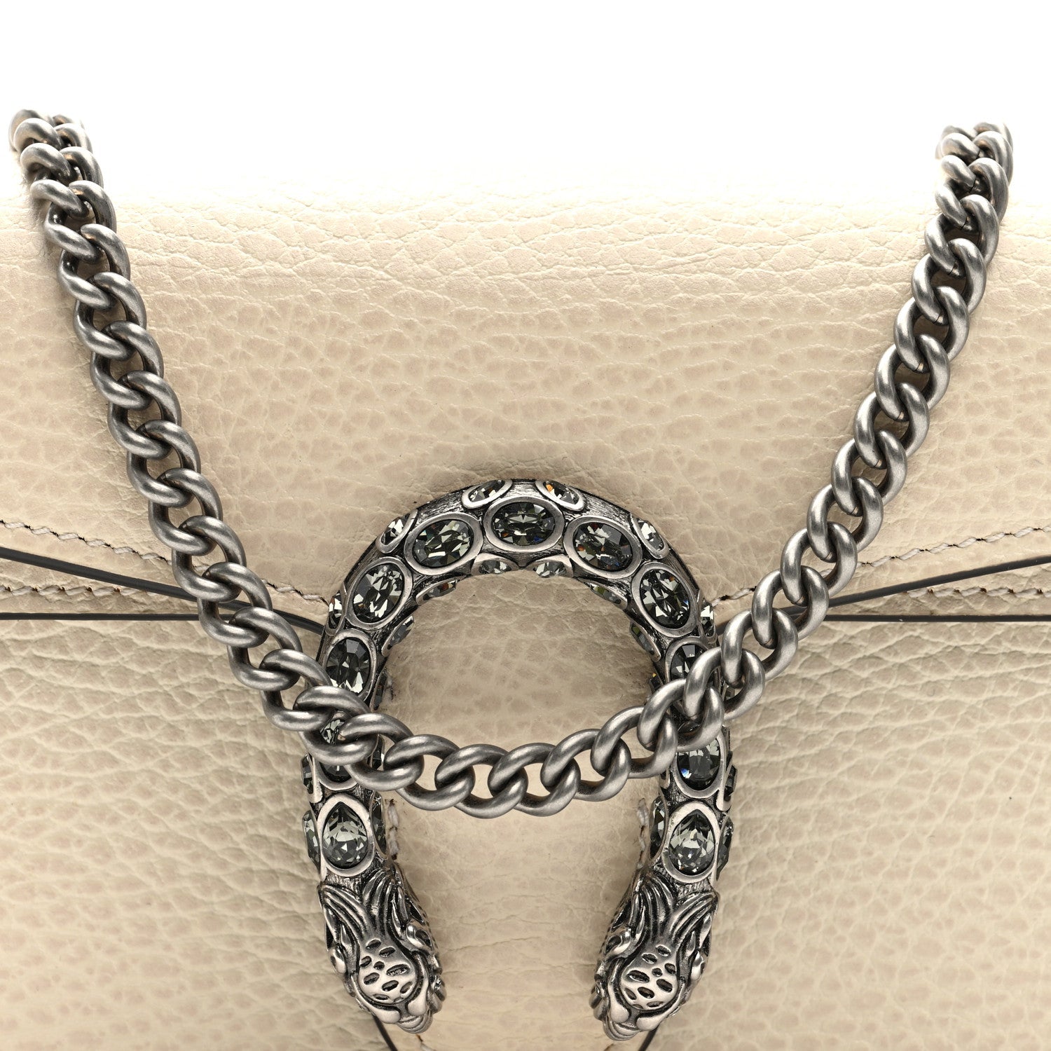 Dollar Calfskin Crystal Super Mini Dionysus Shoulder Bag Mystic White Black Diamond