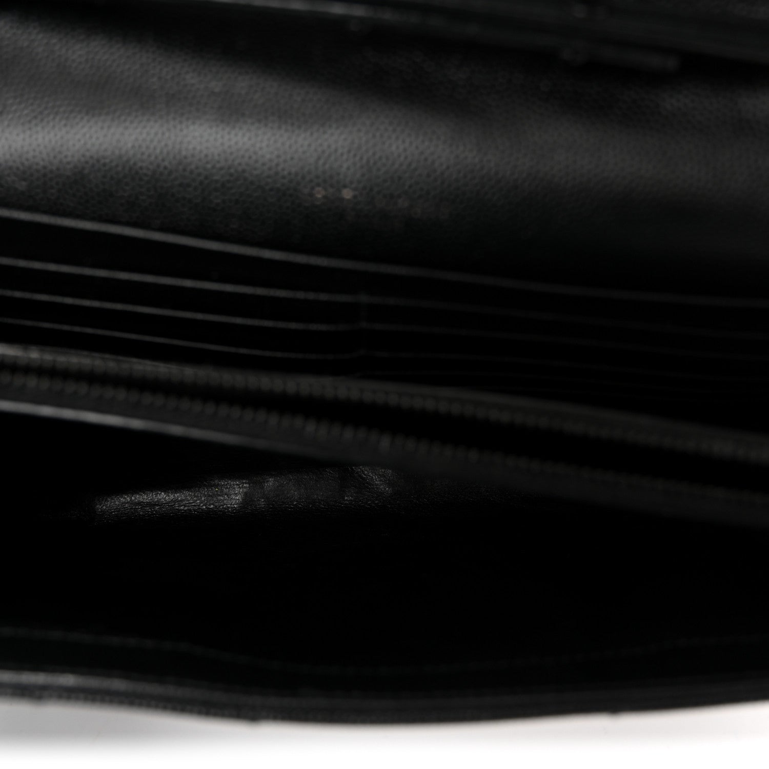Grain De Poudre Matelasse Chevron Monogram Monochrome Chain Wallet Black
