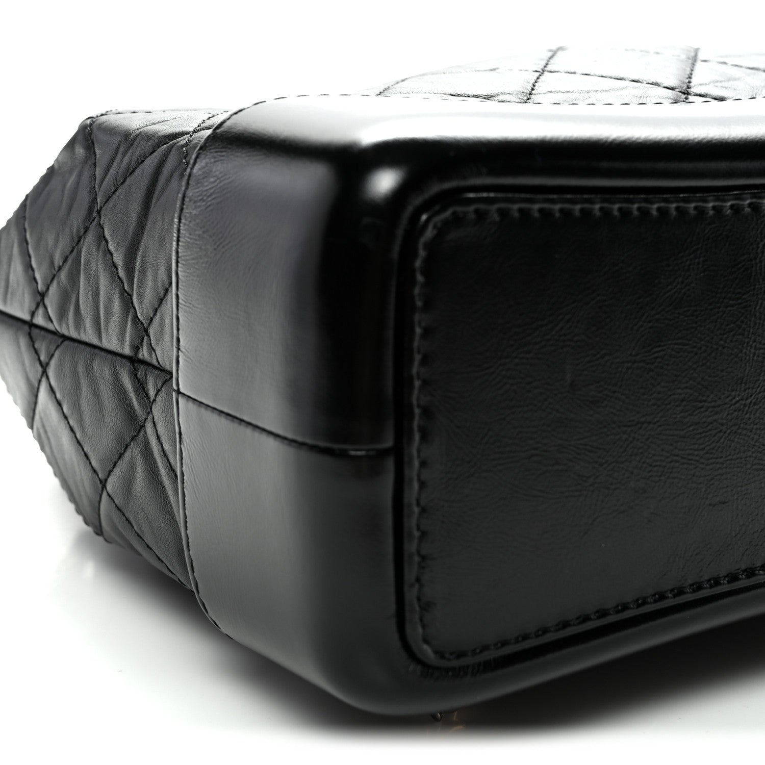 Aged Calfskin Quilted Small Gabrielle Backpack Black