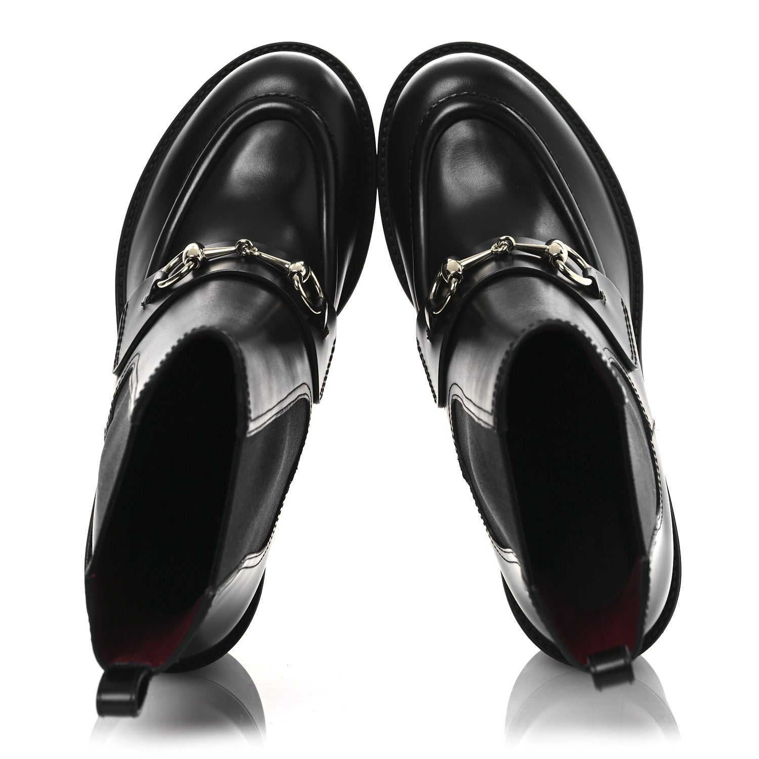 Calfskin Horsebit Ankle Boots 38 Black