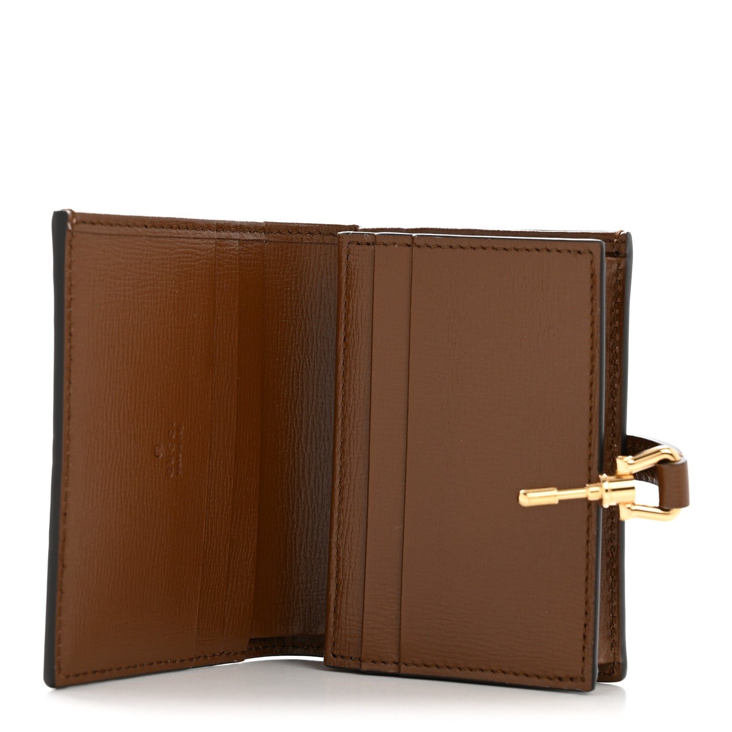 GG Supreme Monogram Textured Calfskin Web Jackie 1961 Card Case Beige Ebony Brown Sugar