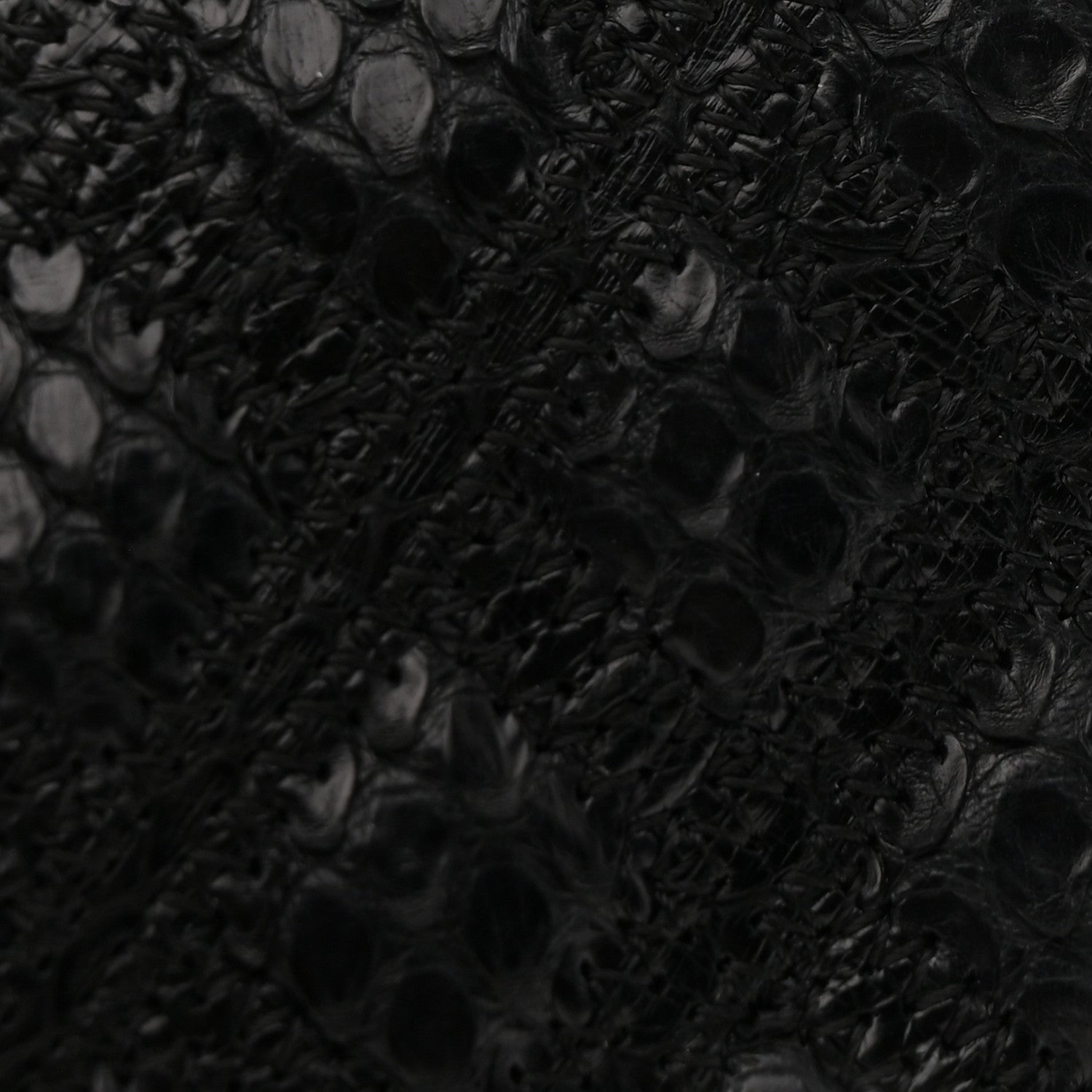 Snakeskin Quilted Phone Holder Clutch Black