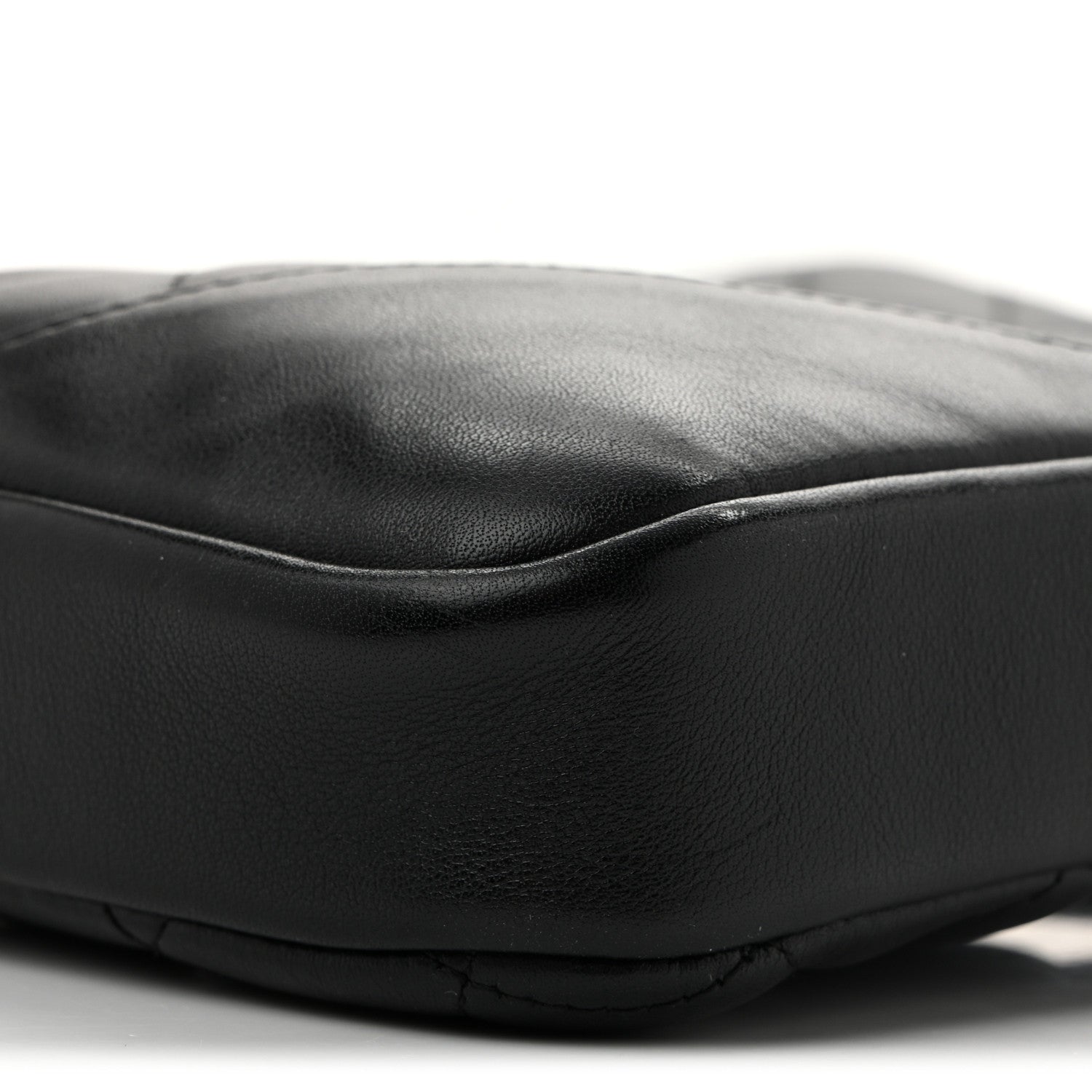 Calfskin Quilted Medium Cambon Messenger Black White