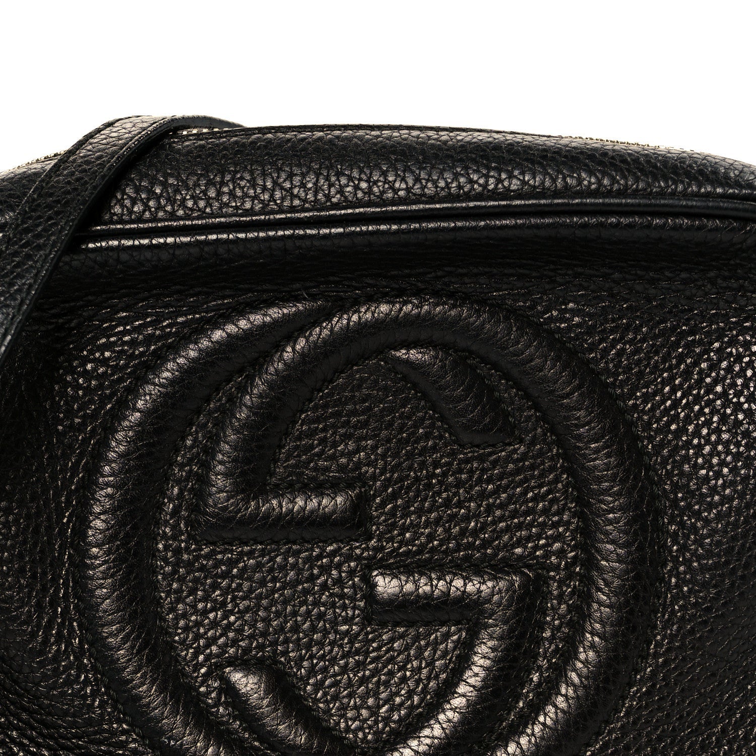 Pebbled Calfskin Small Soho Disco Bag Black