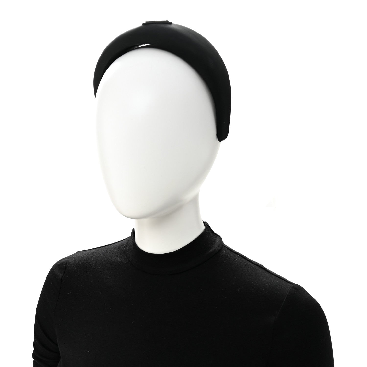 Re-Nylon Metal Triangle Logo Headband Black