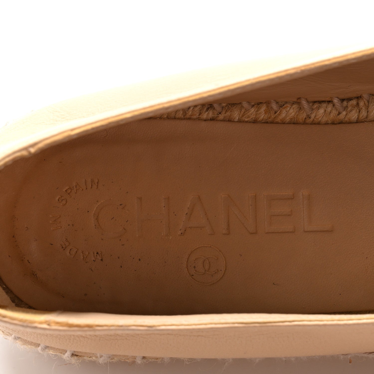 Lambskin CC Espadrilles 37 Beige Black