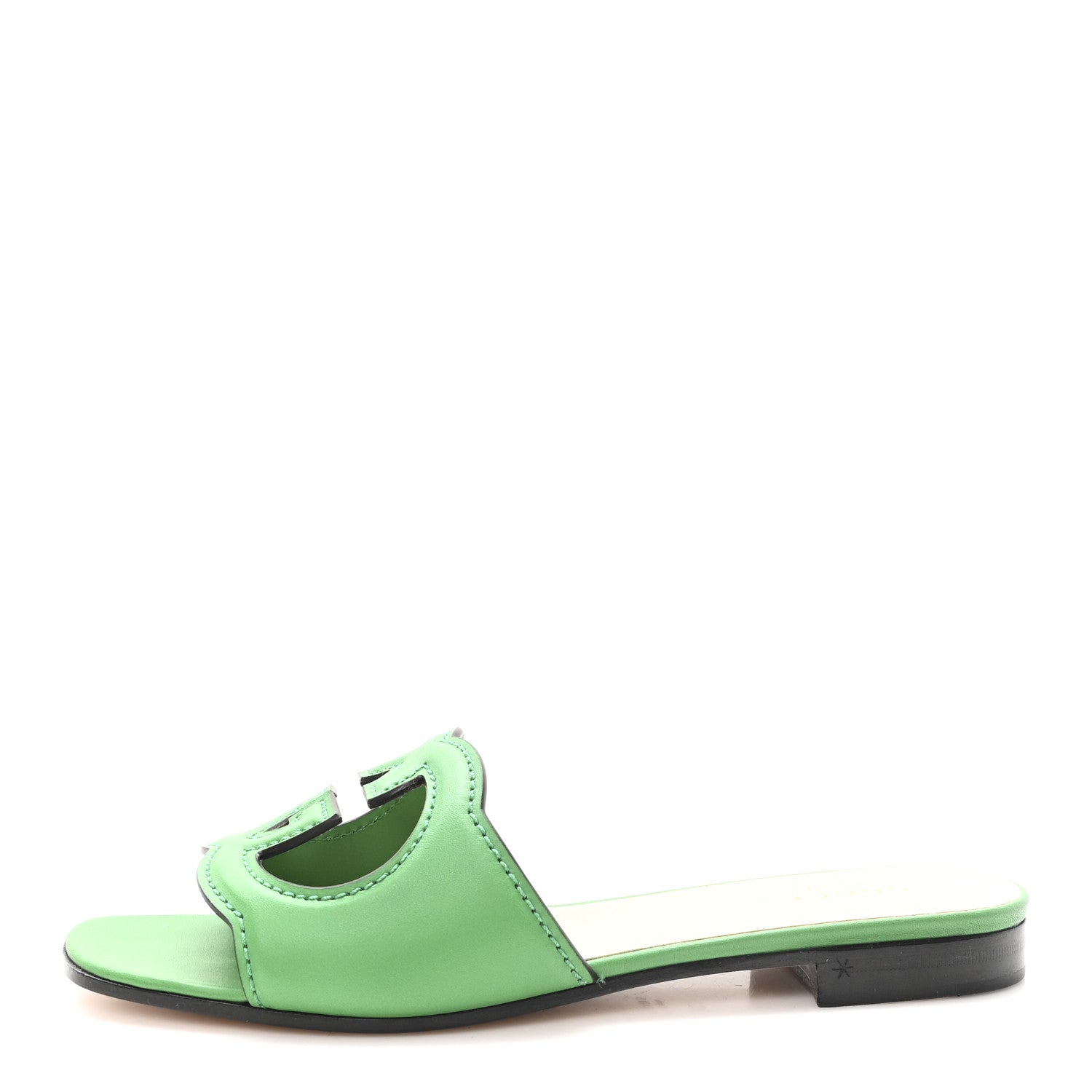 Cosmos Softy Calfskin Interlocking G Cut Out Slide Sandals 36 New Shamarock