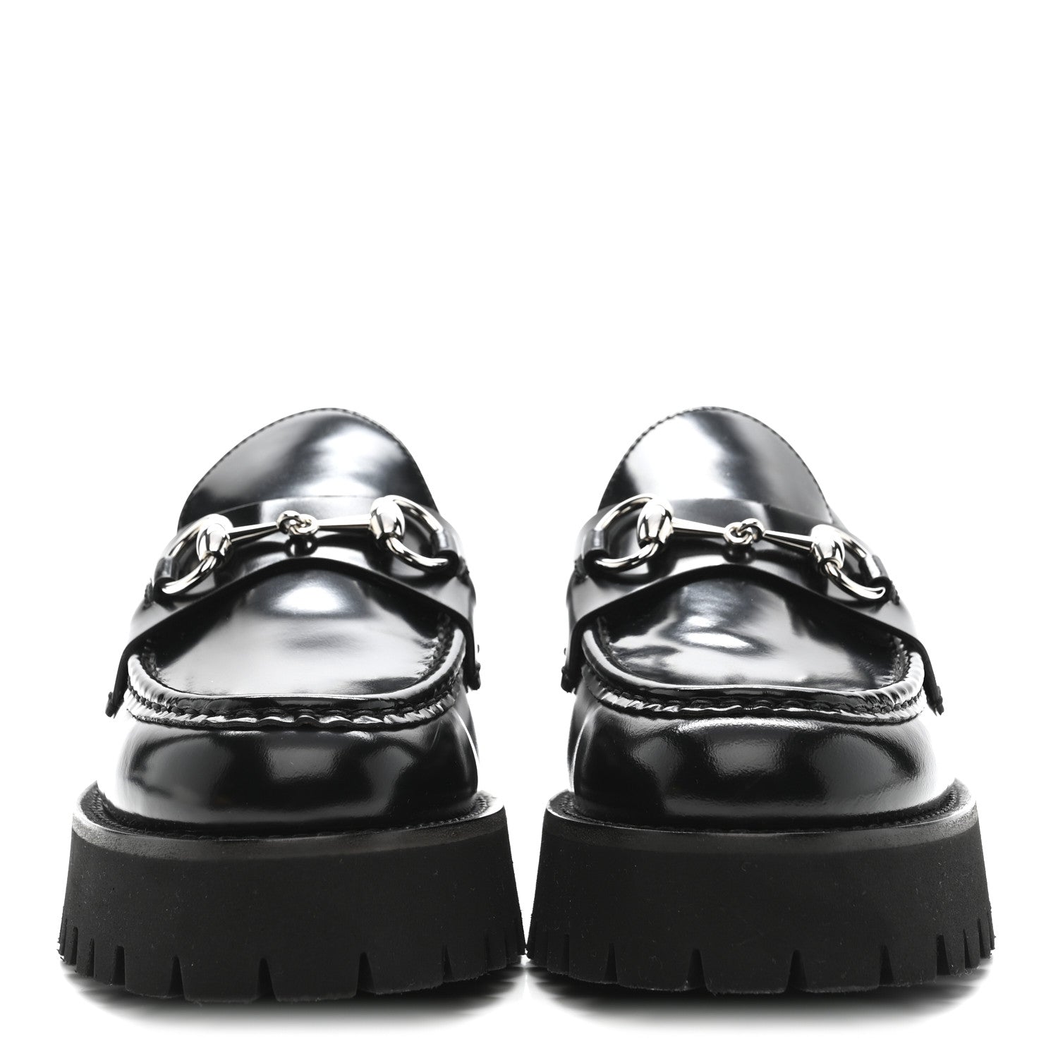 Cordovan Lux Womens Horsebit 45mm Platform Loafers 39.5 Black