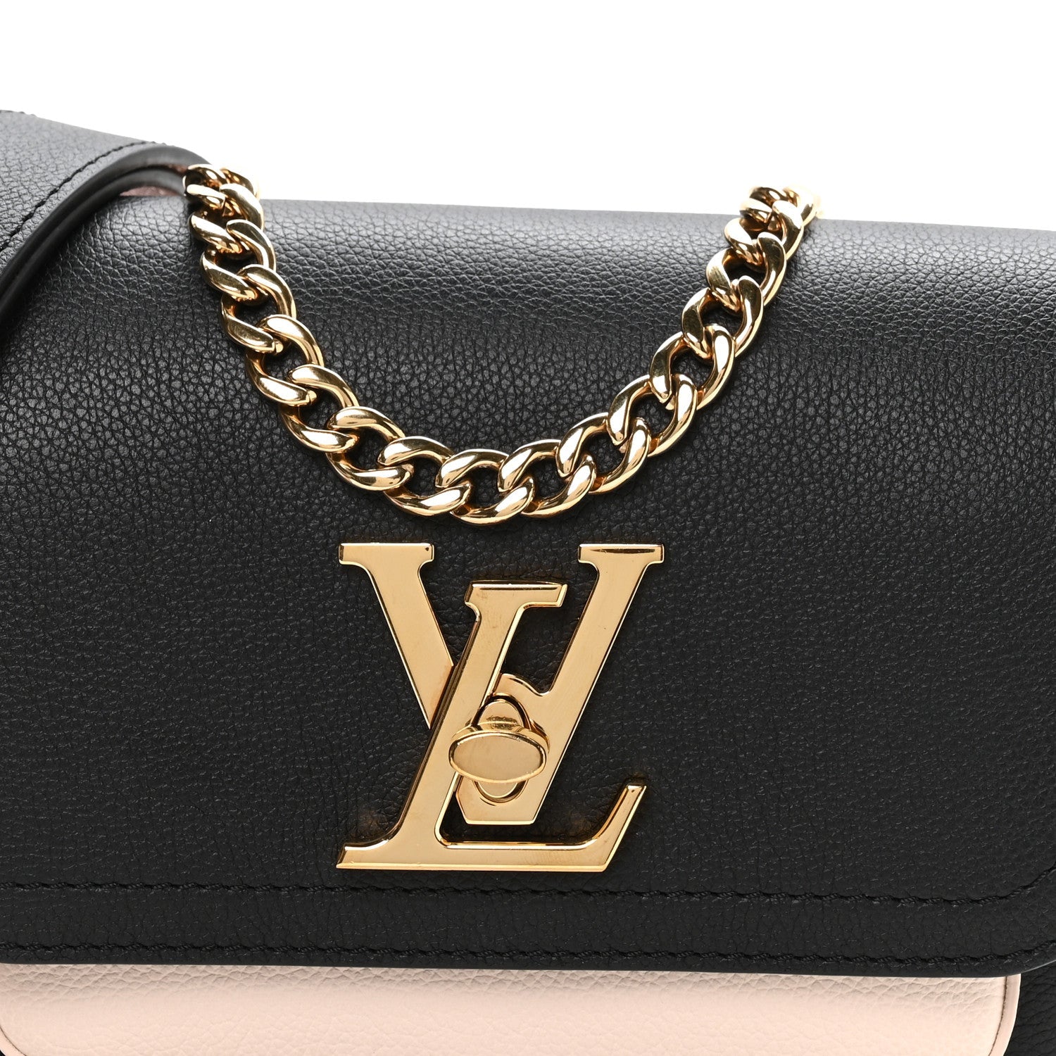 Grained Calfskin Lockme Tender Black