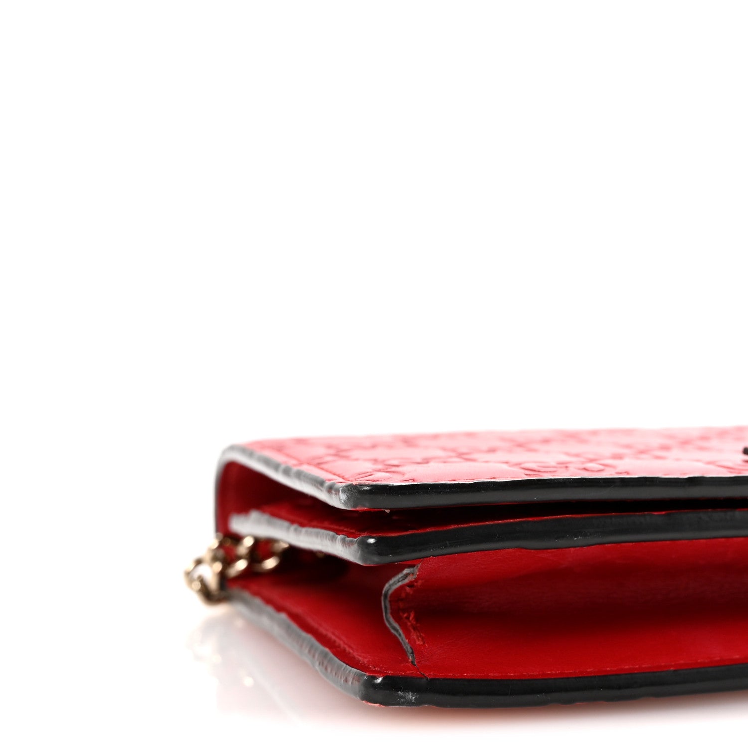 Guccissima Signature Bowy Chain Wallet Hibiscus Red