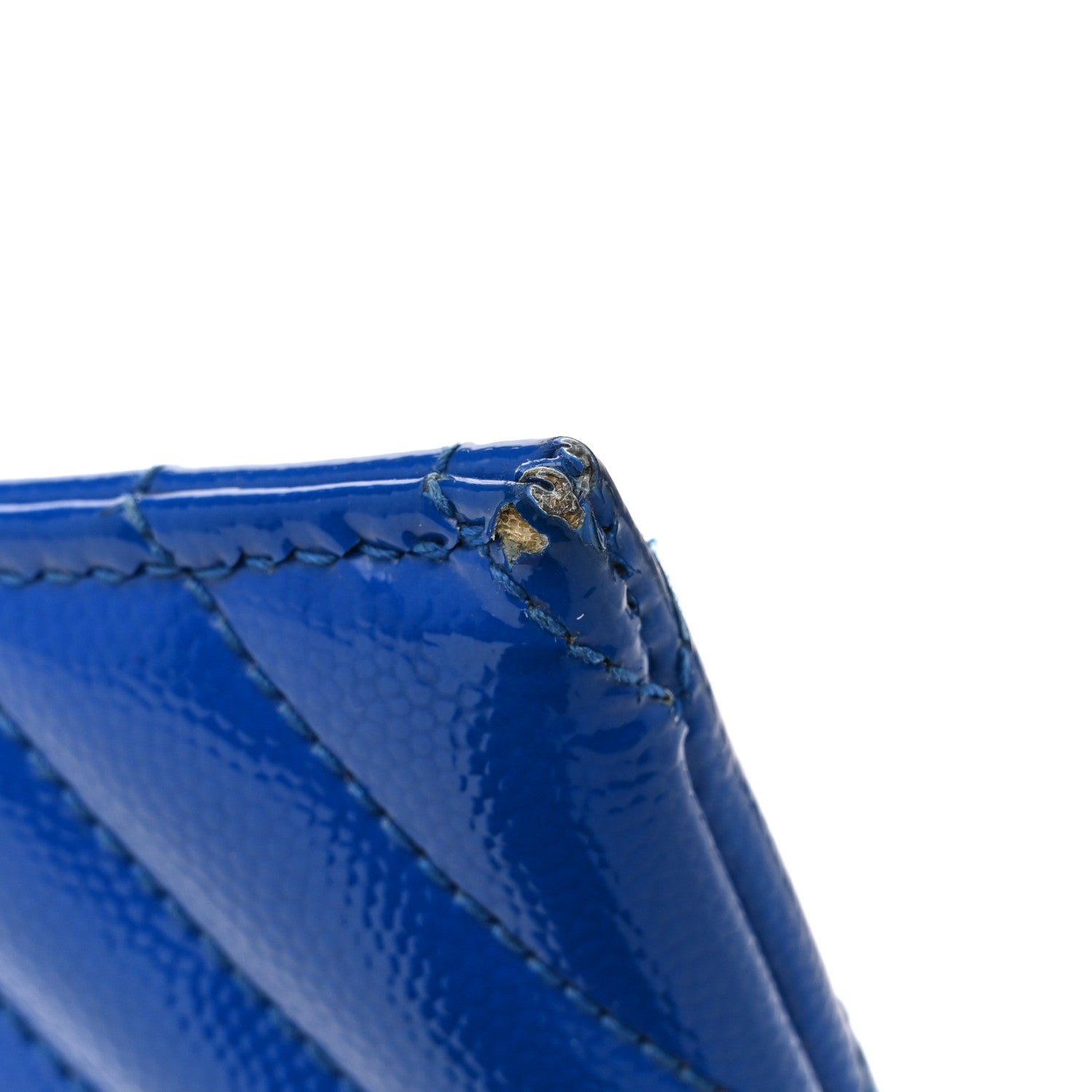 Grain De Poudre Chevron Monogram Bill Pouch Neon Blue