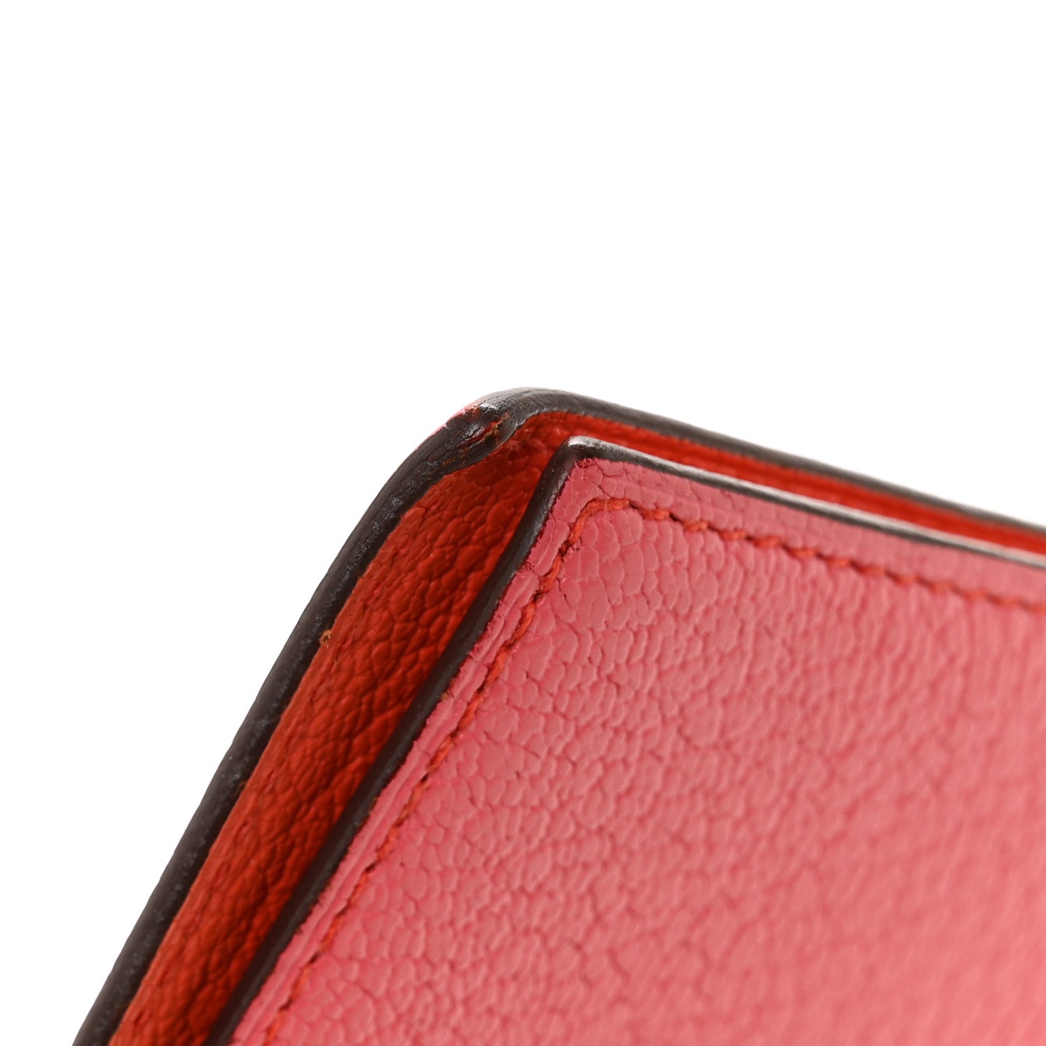 Chevre Mysore Bi-Color Globe Trotter Agenda Cover PM Rose Lipstick Orange Poppy