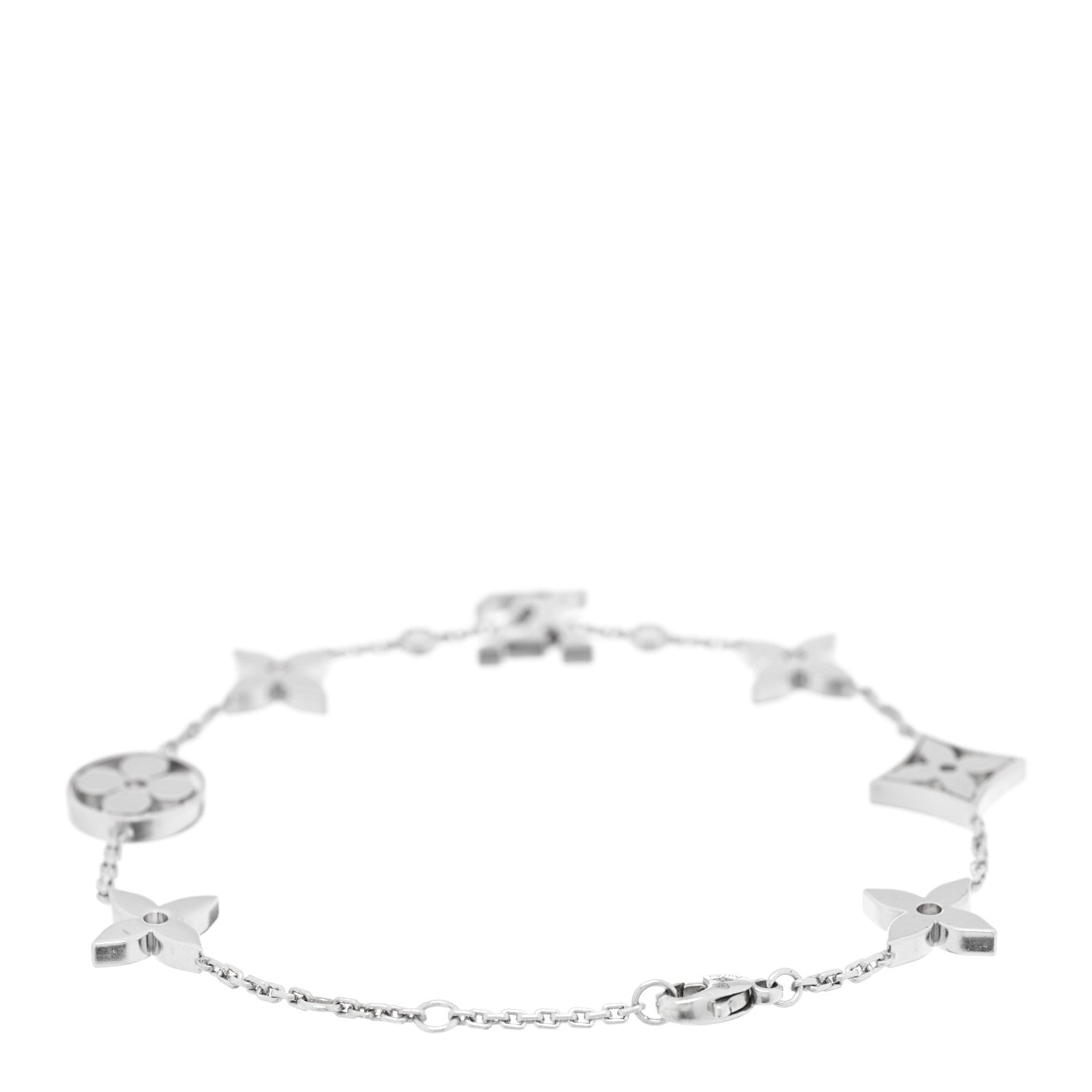 18K White Gold Diamond Idylle Blossom Monogram Bracelet