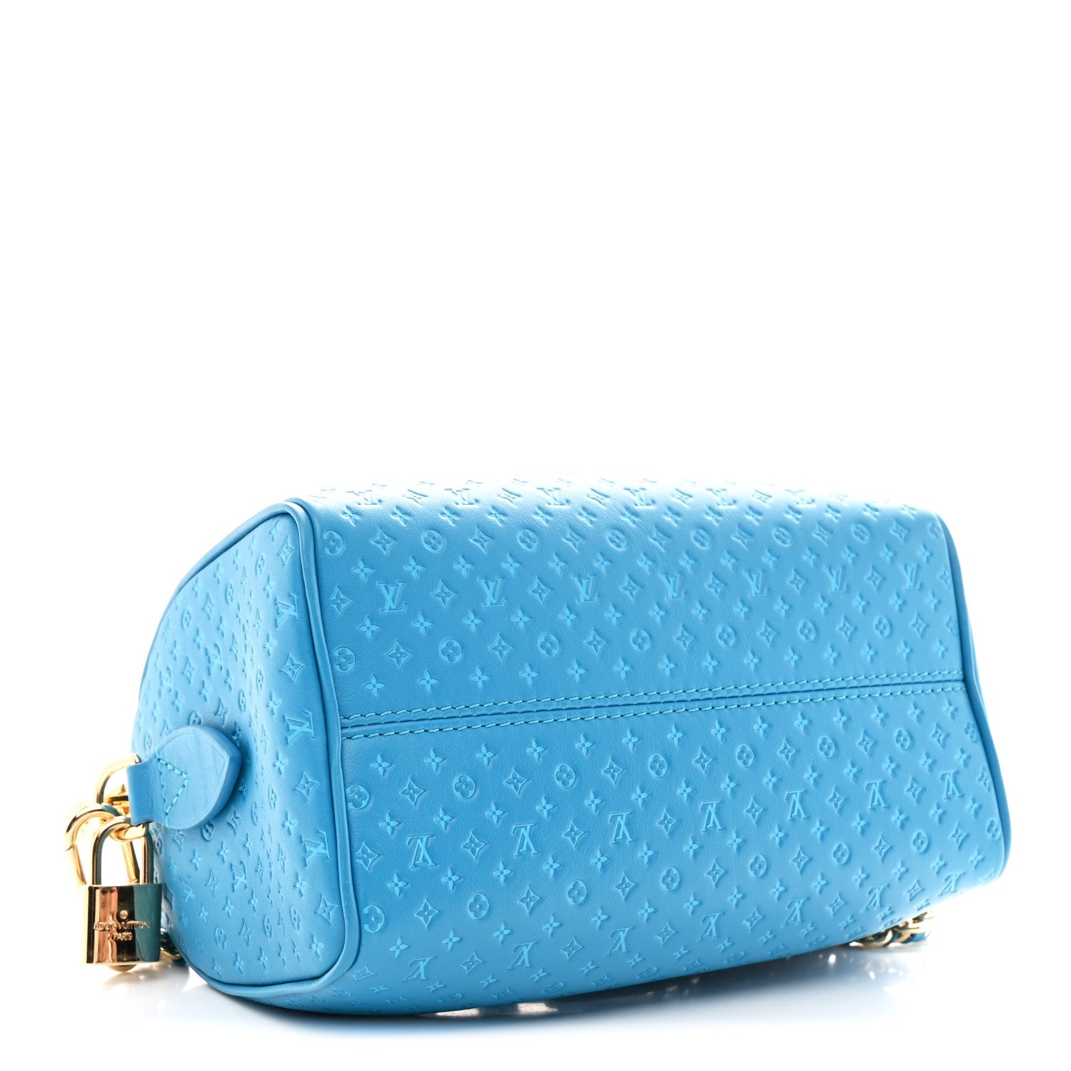 Calfskin Nanogram Embossed Speedy Bandouliere 20 Blue