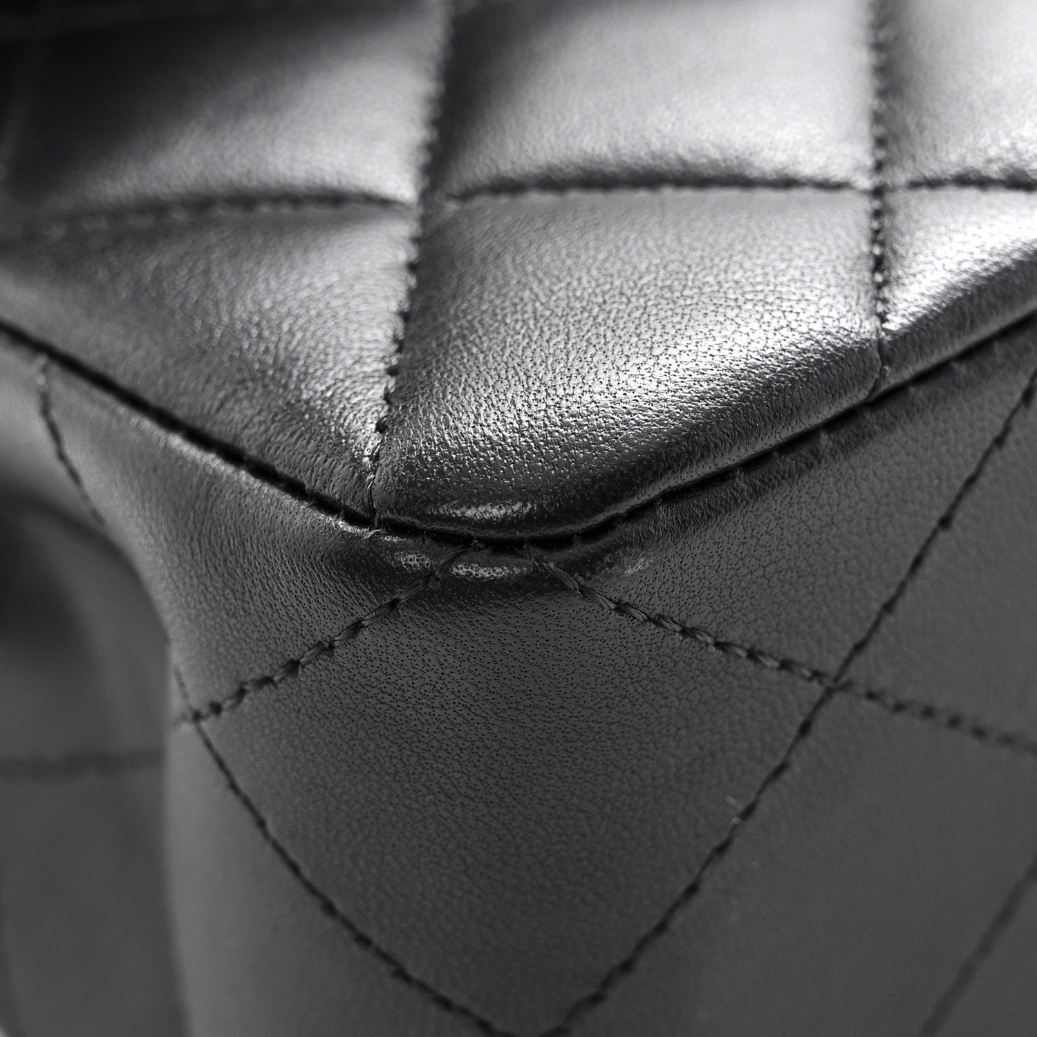 Lambskin Quilted Small Double Flap Black