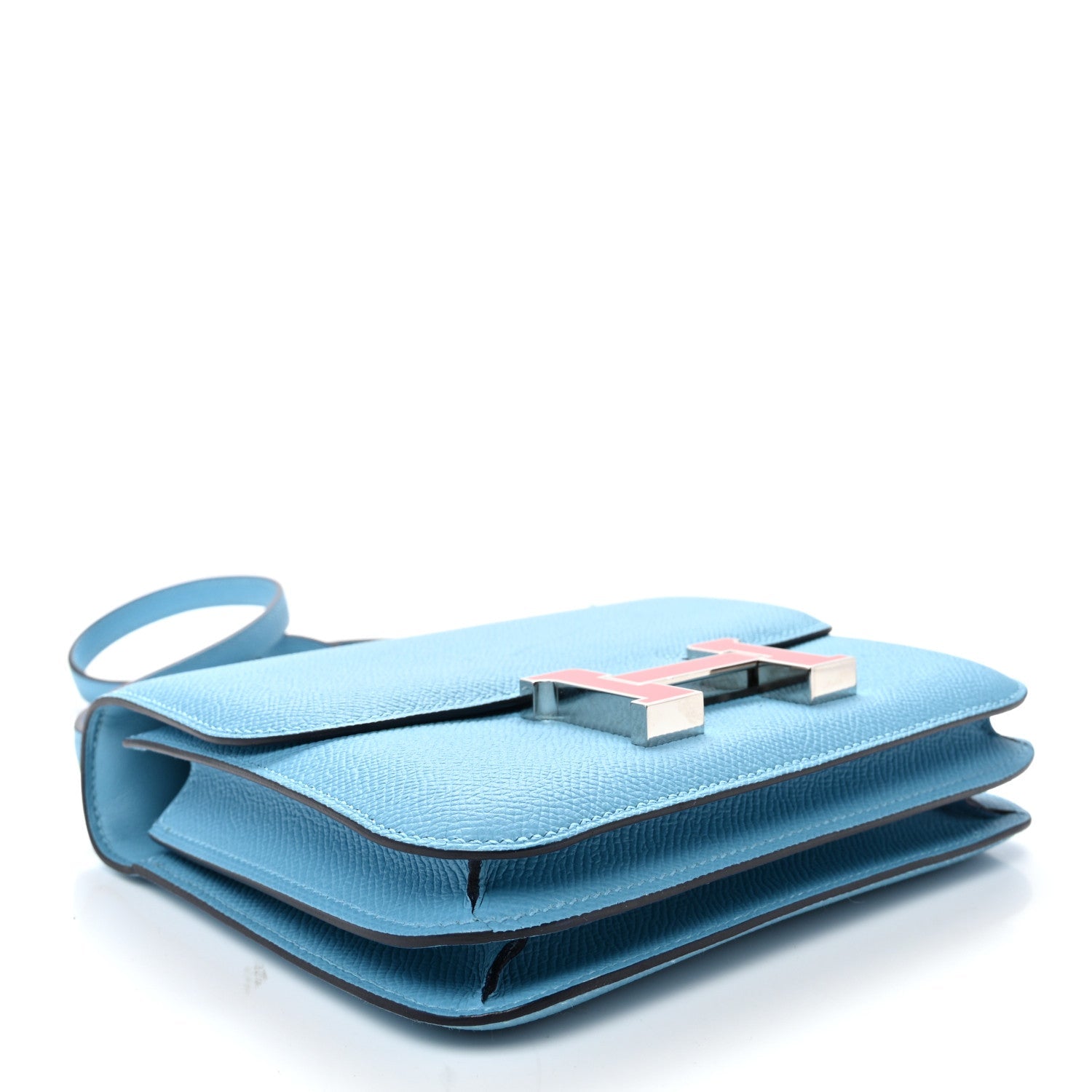 Epsom Enamel Constance 18 Bleu Du Nord Rouge de Coeur