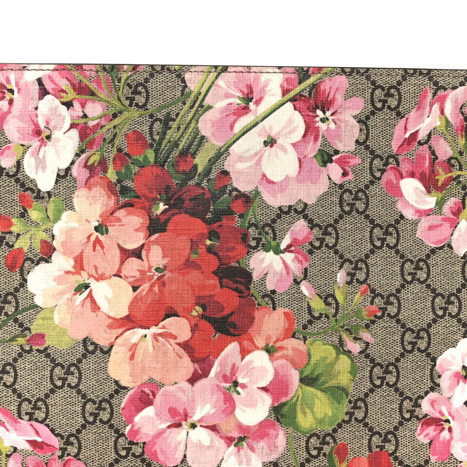 GG Supreme Monogram Blooms Large Cosmetic Case Beige Multicolor Dry Rose