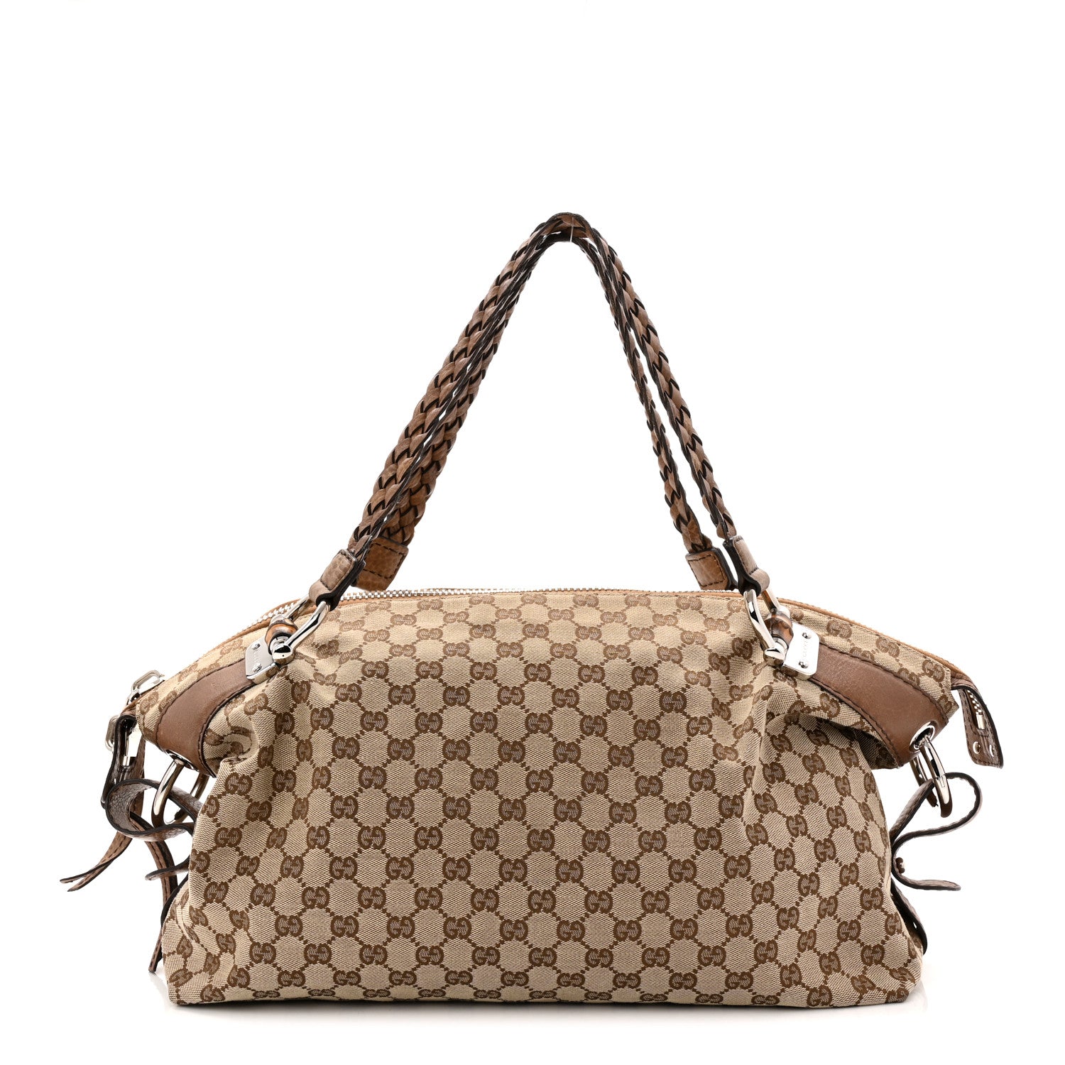 Monogram Bamboo Bar Medium Tote Brown