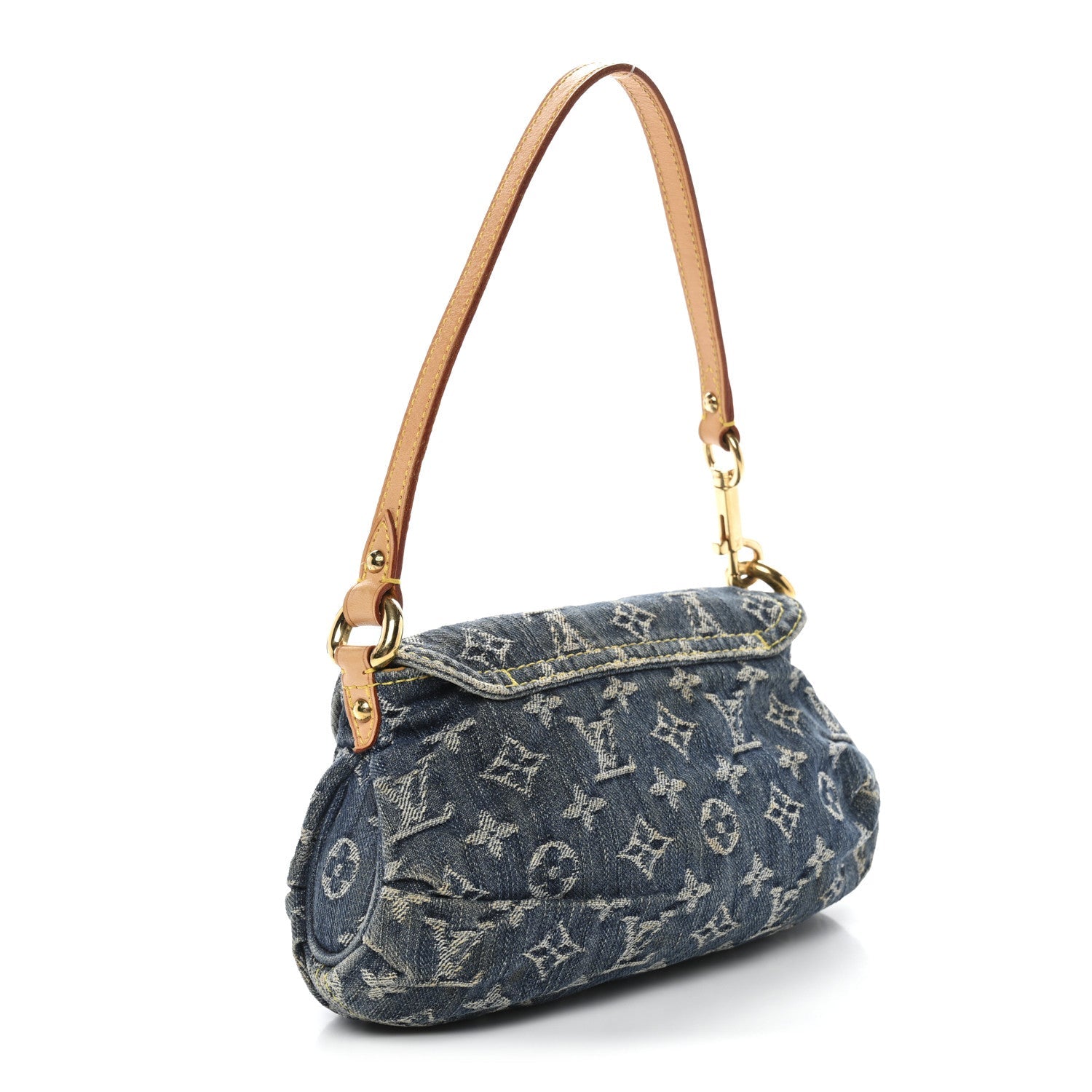 Monogram Denim Mini Pleaty Blue