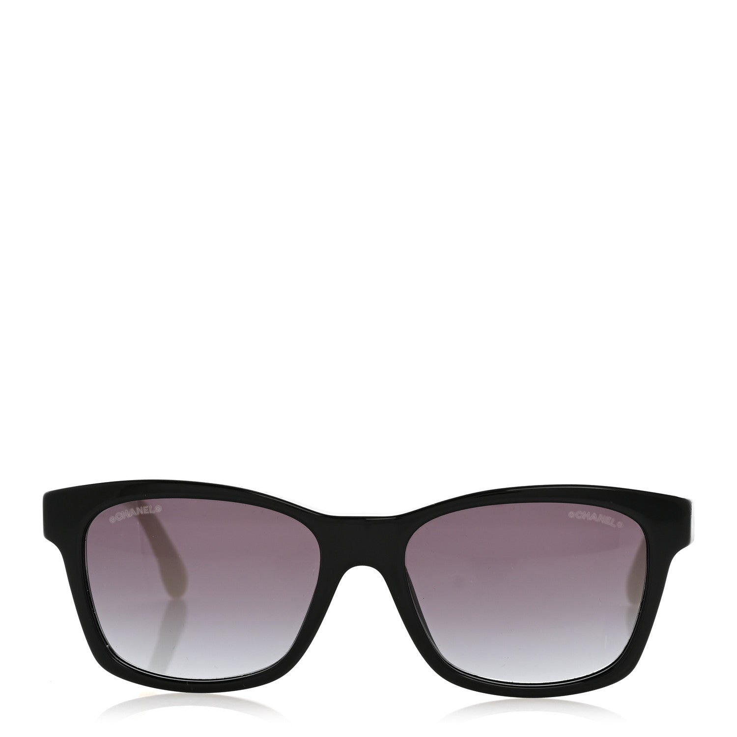 Acetate Quilted CC Square Sunglasses 5484 White Black