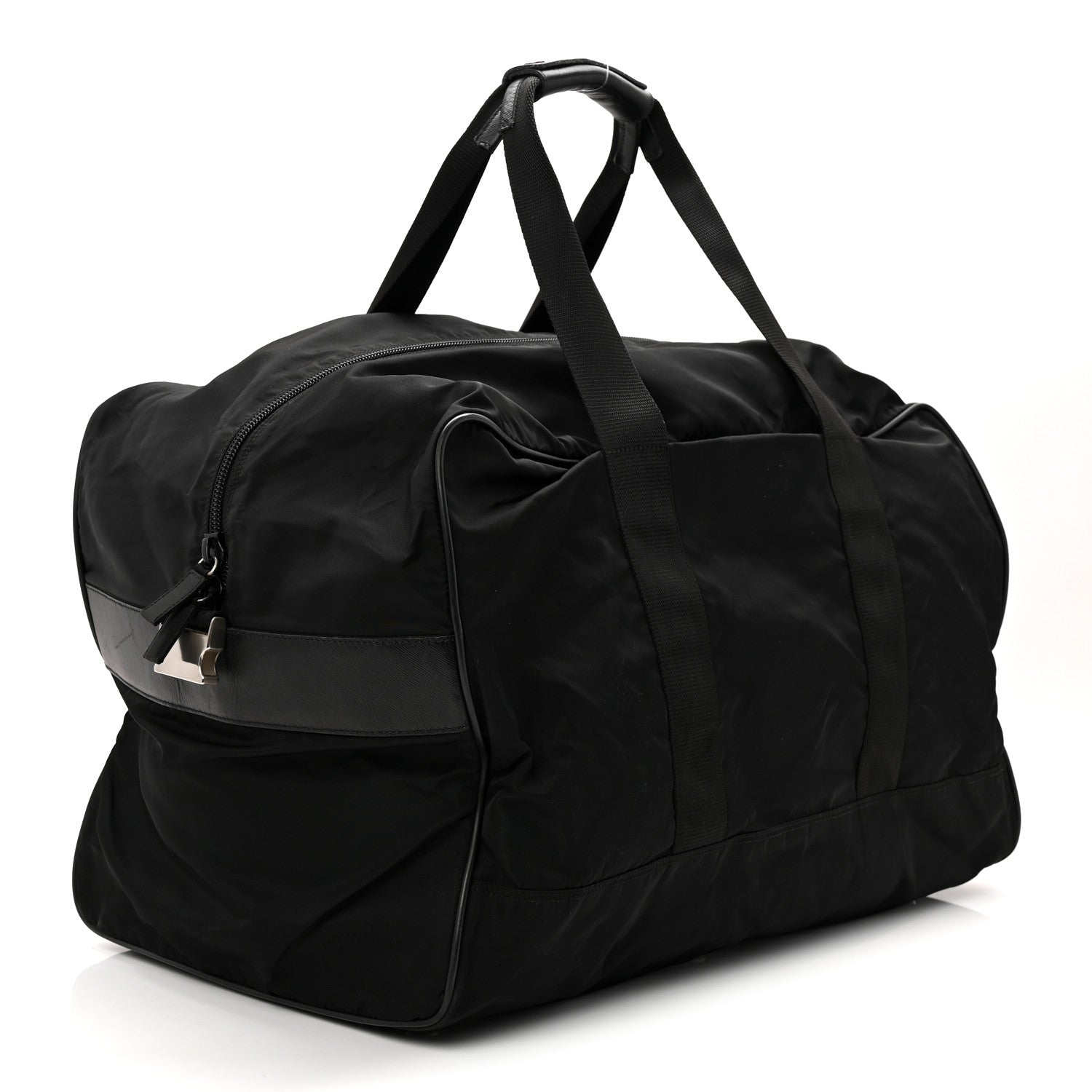 Tessuto Nylon Saffiano Viaggio Duffle Black