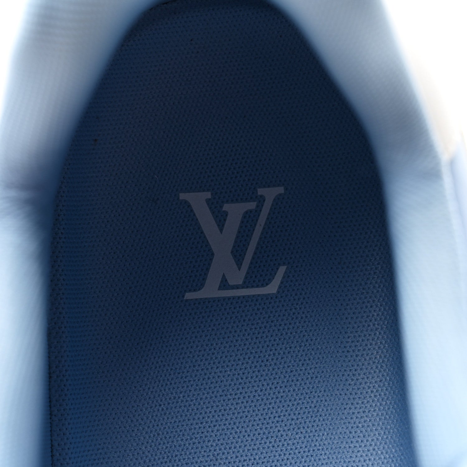 Calfskin Mens LV Trainer Sneakers 9 Blue