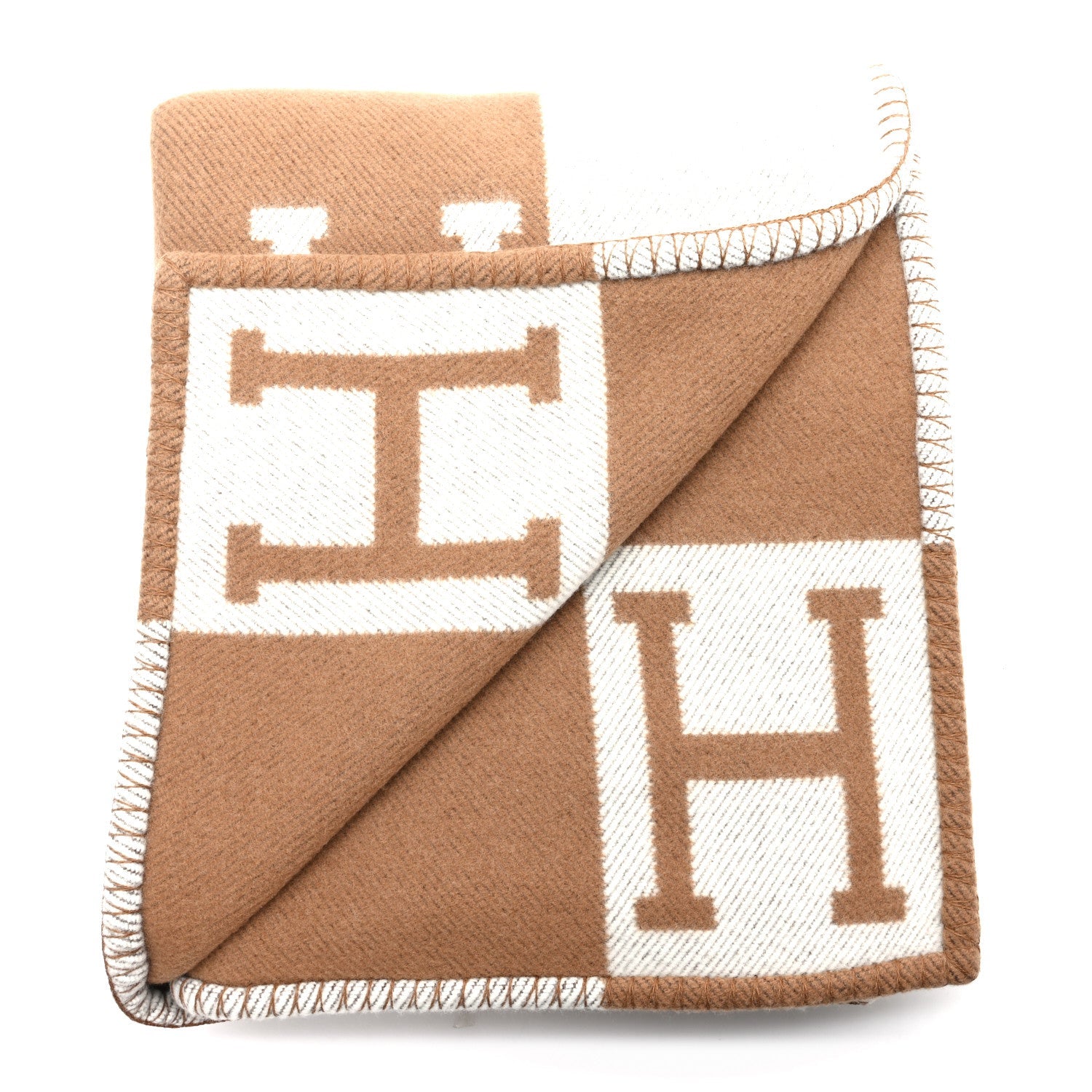 Wool Cashmere Avalon Blanket Ecru Camel