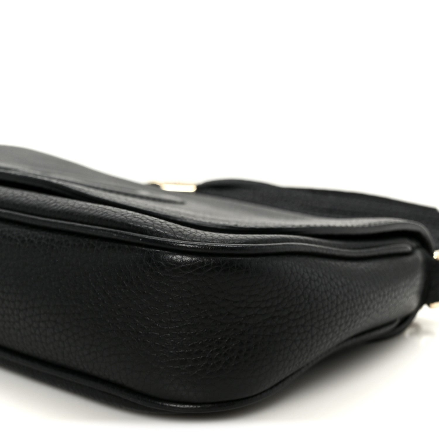 Pebbled Calfskin Medium Soho Flap Crossbody Black