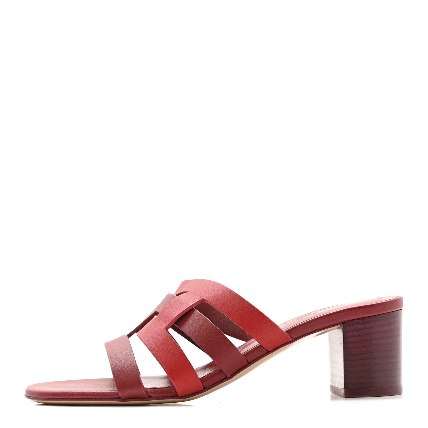 Calfskin Amica Sandals 38 Rouge Grenat Orange Solaire