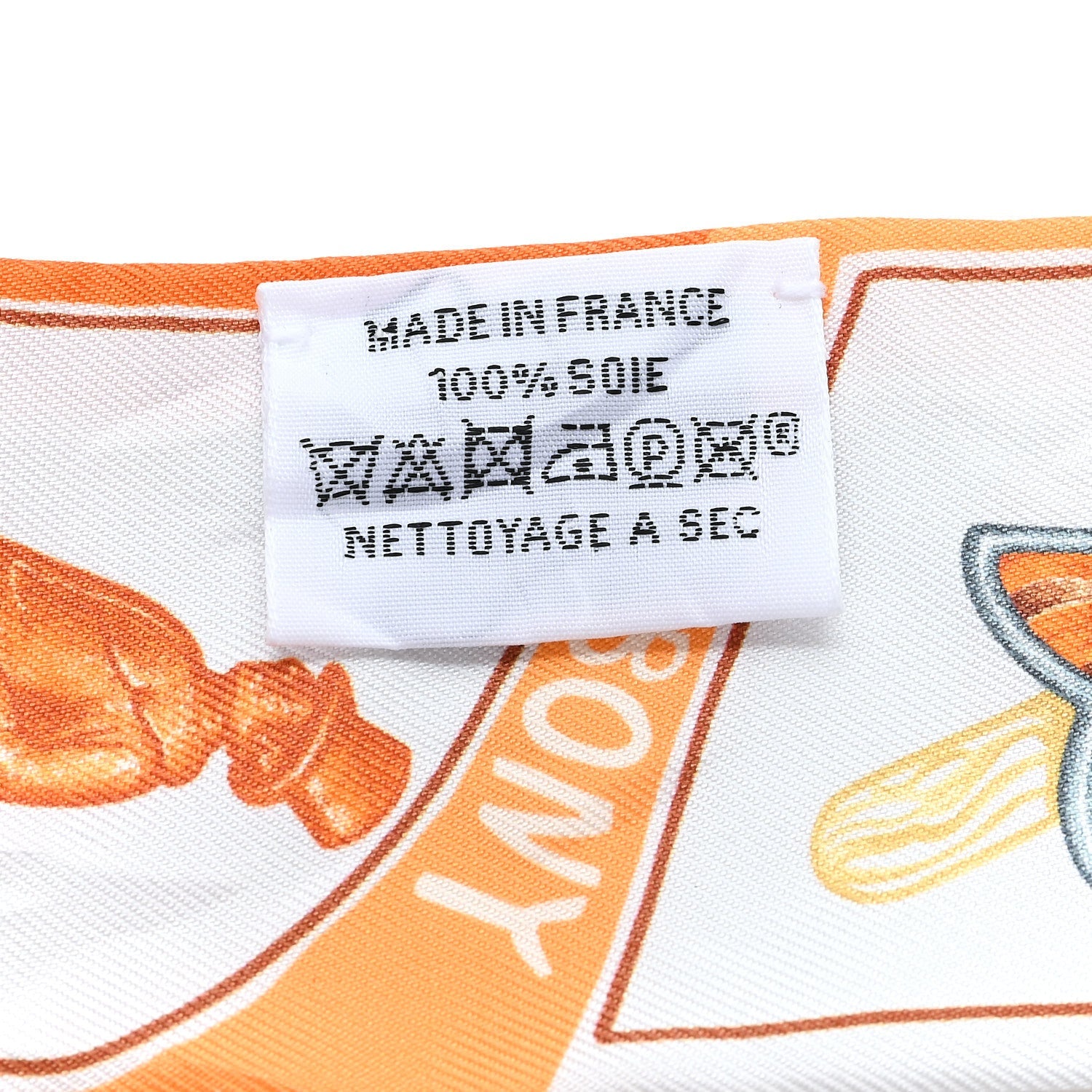 Silk Funny Ice Cream Twilly Orange Creme Beige