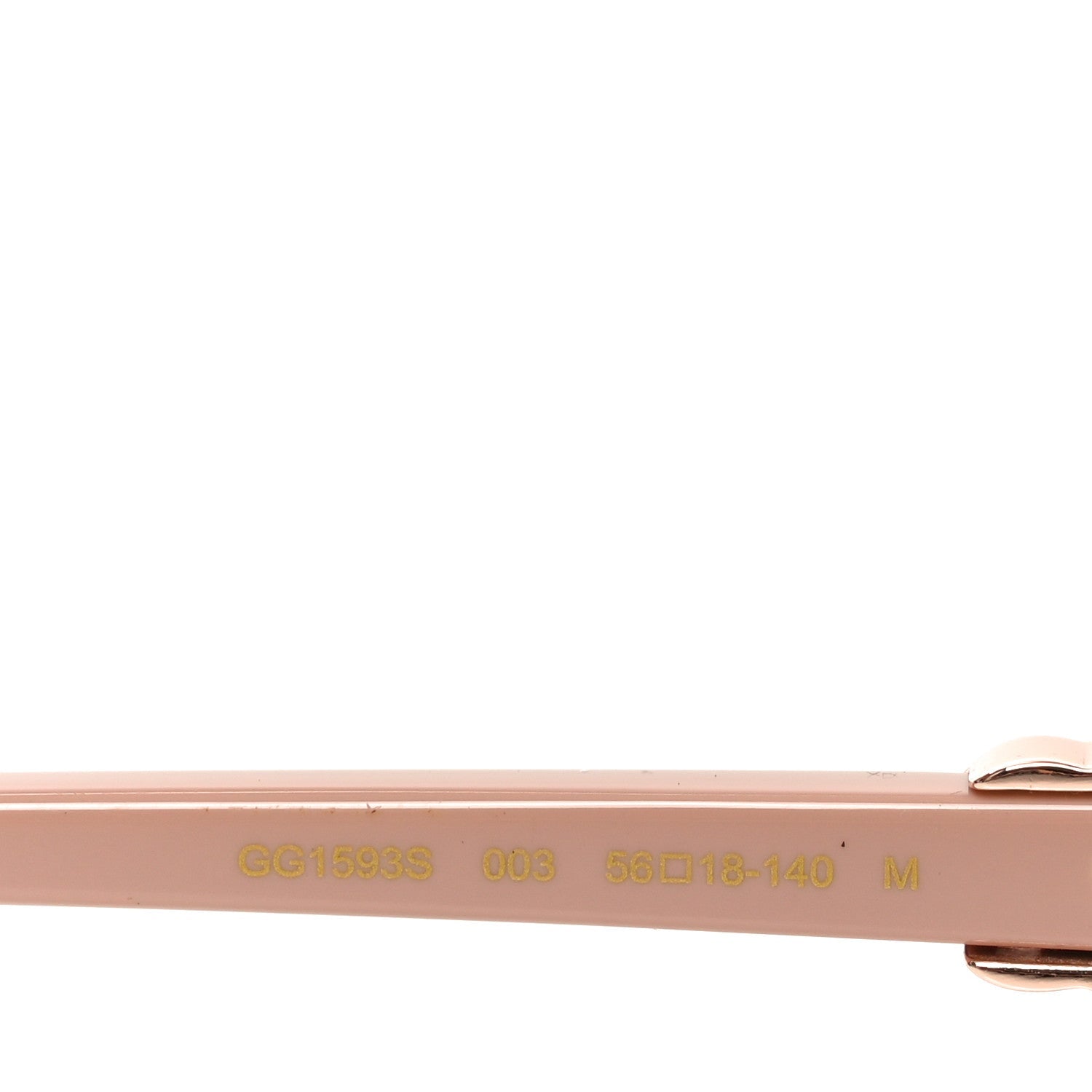 Metal Acetate Rectangular Frame Sunglasses GG1593S Rose Gold Pink
