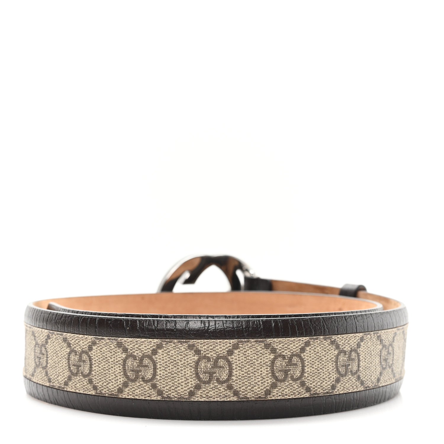GG Plus Monogram Niagara Lux Calfskin Interlocking G 40mm Belt 85 34 Beige Ebony Cocoa
