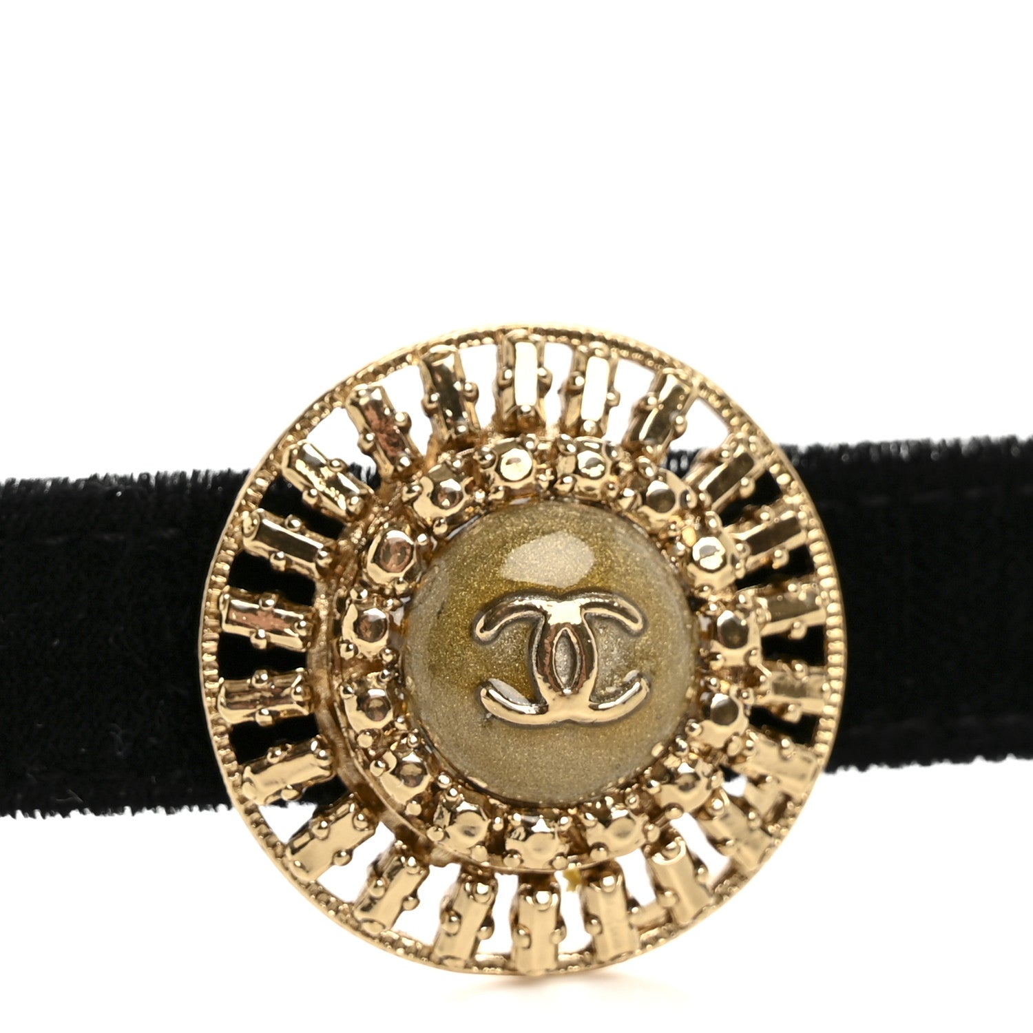 Velvet CC Belt Black Gold