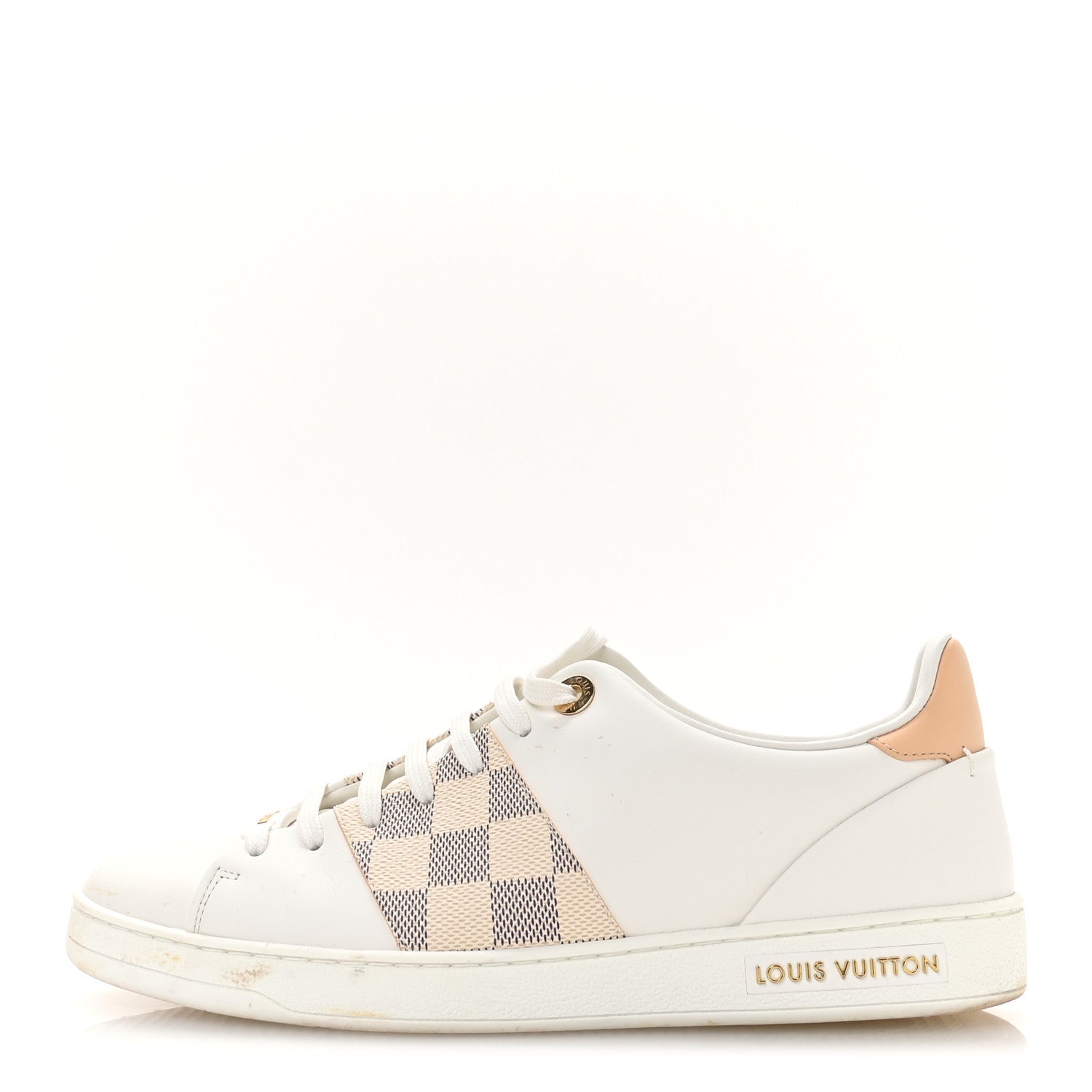 Damier Azur Front Row Sneaker 37.5 White