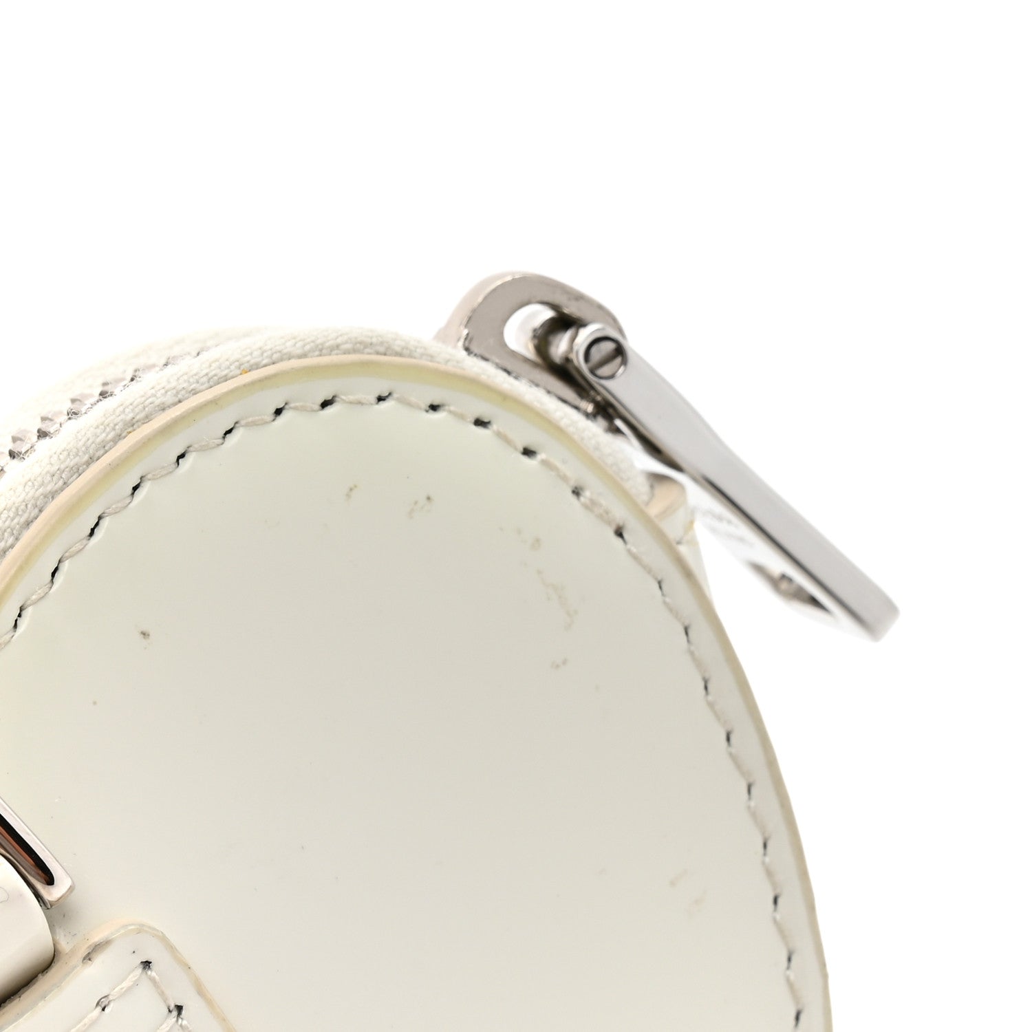 Spazzolato Heart Coin Pouch Bag Charm White