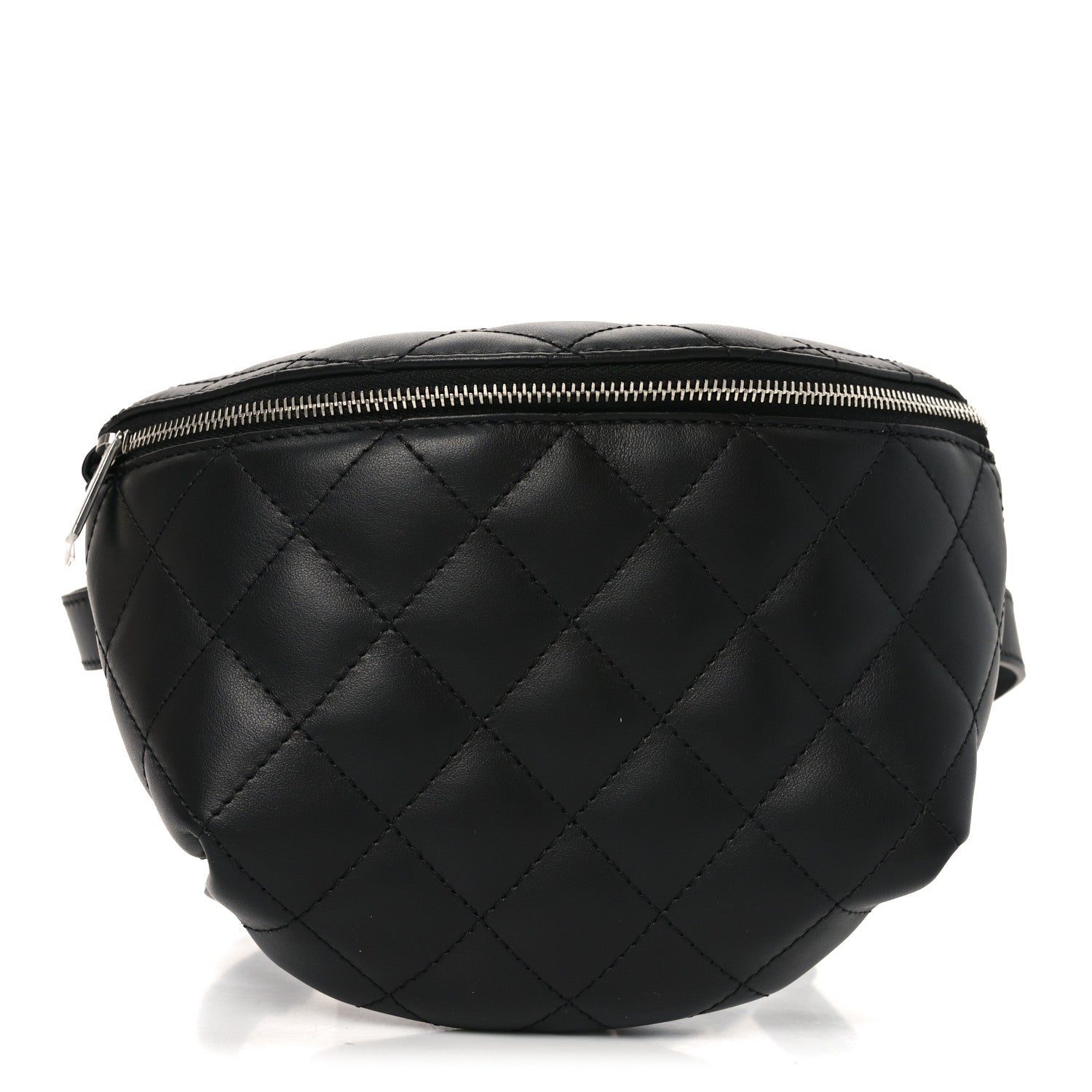 Calfskin Quilted Uniform Waist Belt Bag Black
