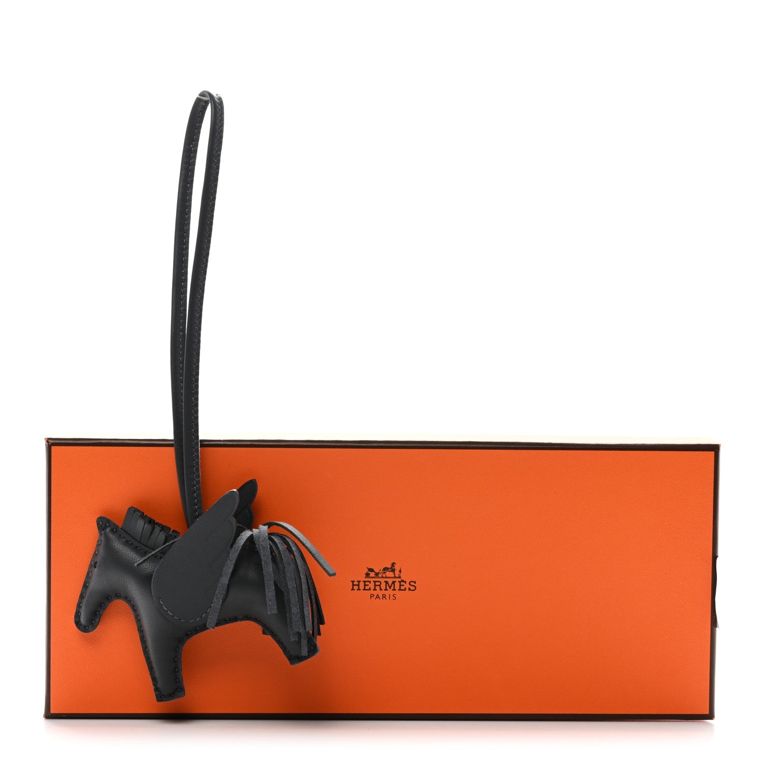 Milo Lambskin Grigri Rodeo Pegase Horse Bag Charm PM Ardoise