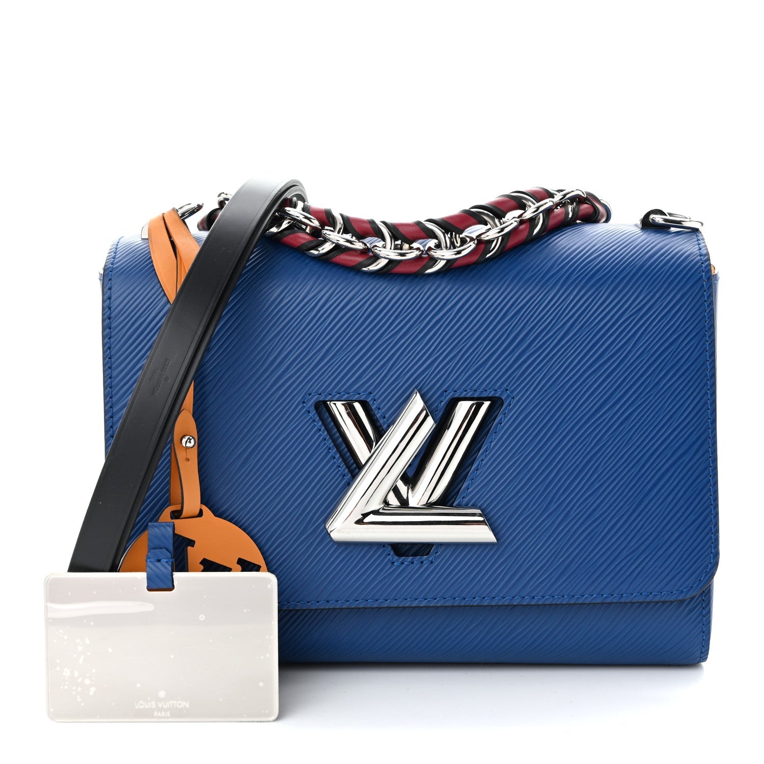 Epi Twist Braided Strap Shoulder Bag MM Bleu Roi