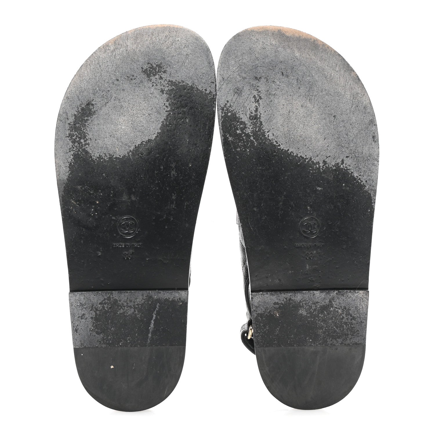 Grained Calfskin Velcro Dad Sandals 38 Black