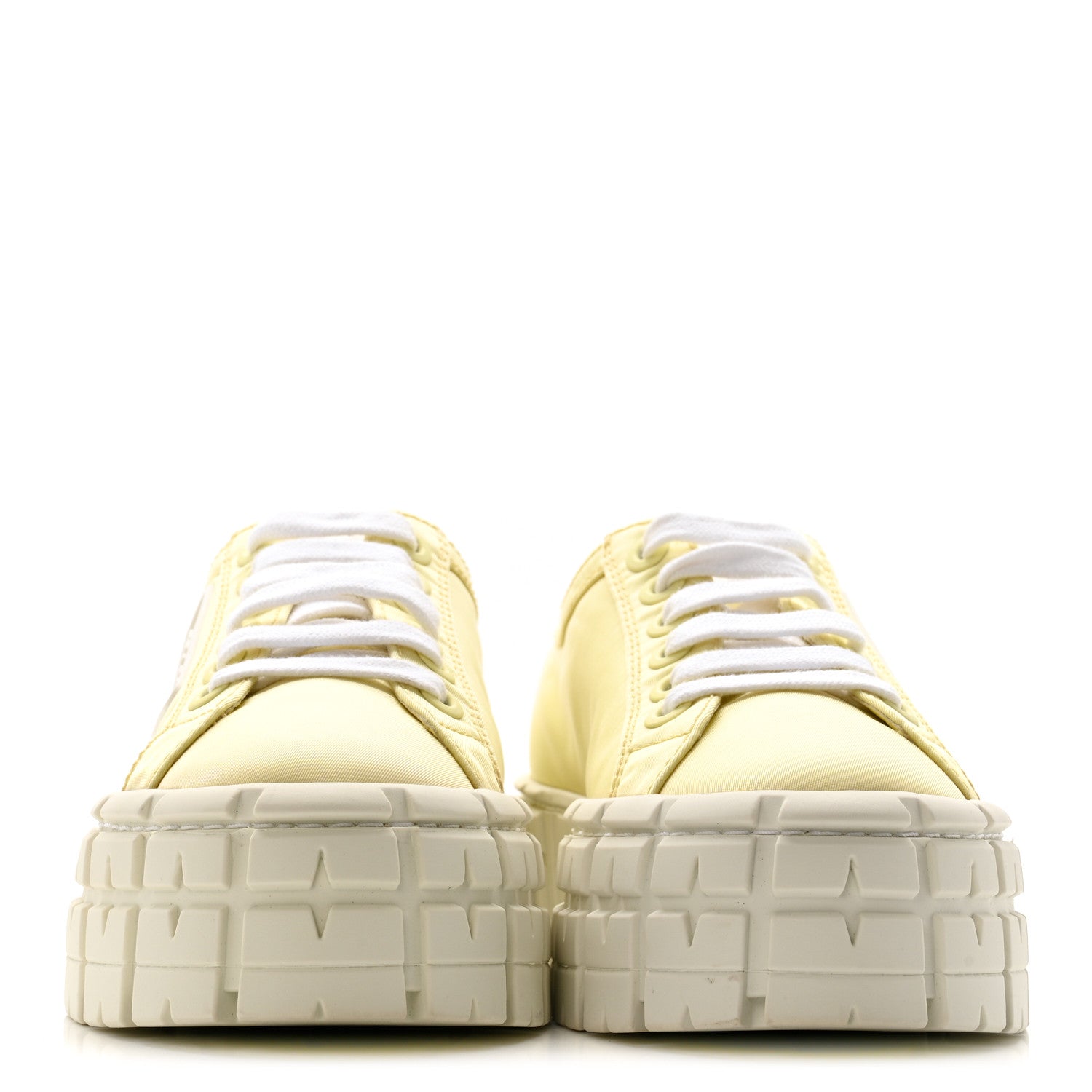 Re-Nylon Gabardine Triangle Logo Double Wheel 50mm Sneakers 38 Narciso