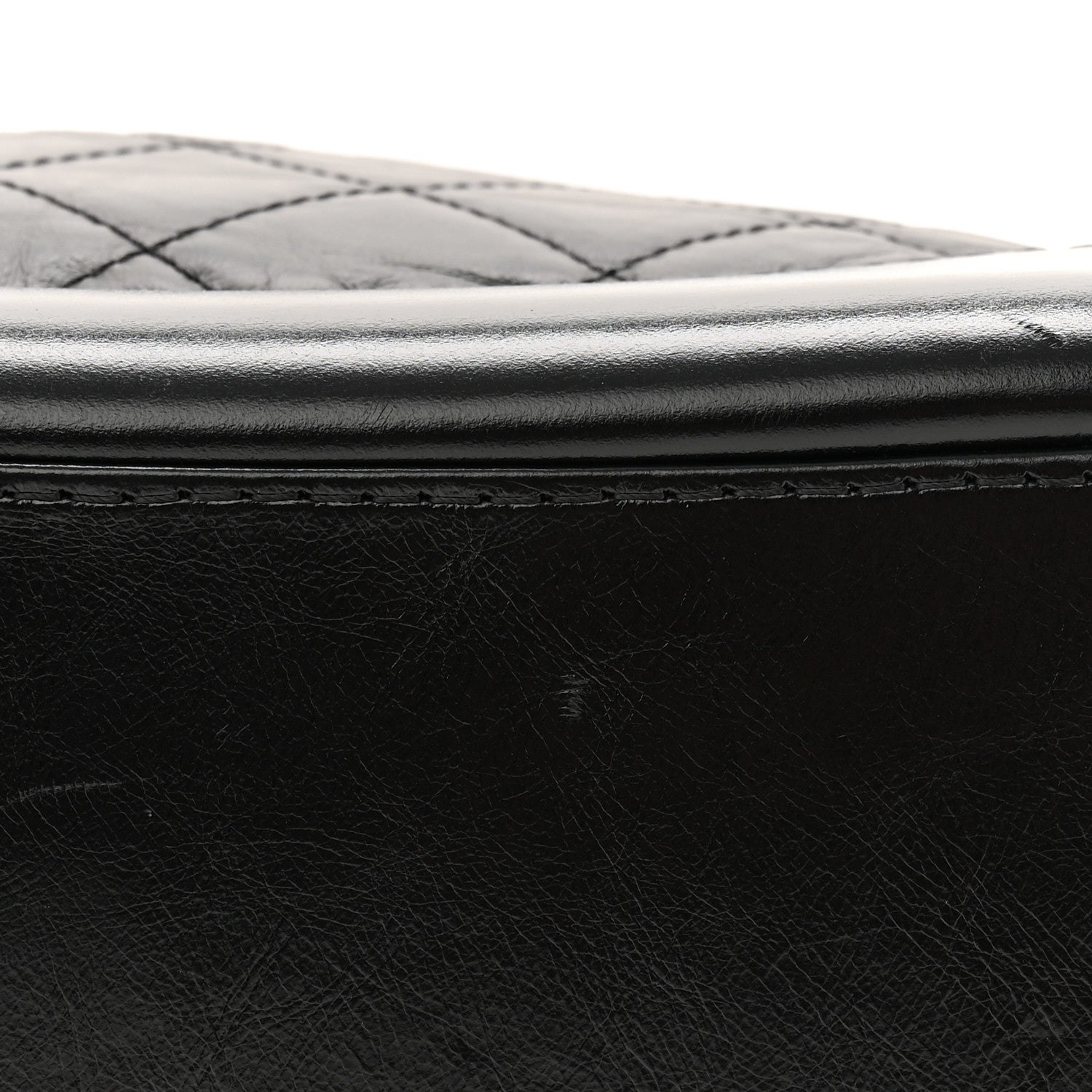 Aged Calfskin Quilted Small Gabrielle Backpack Black